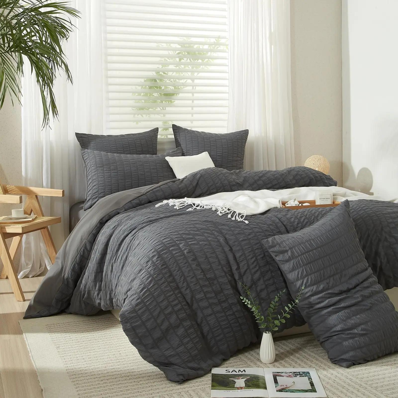 YASMENG pehme mikrofibrist voodipesu 240×260 cm, hall – pakend ja tarvikud