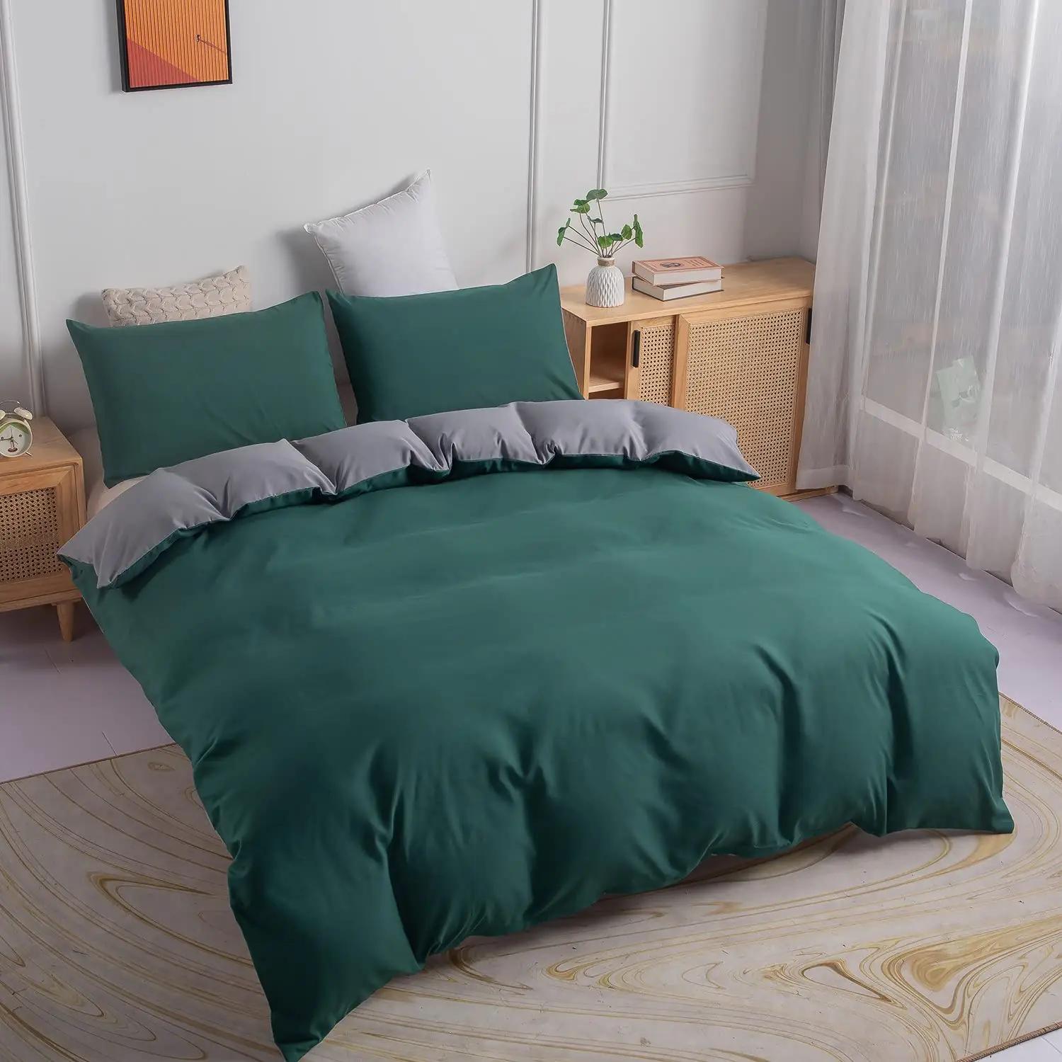 Gezu mikrofibervoodipesu tumeroheline ja hall 240×260 – pakend ja tarvikud