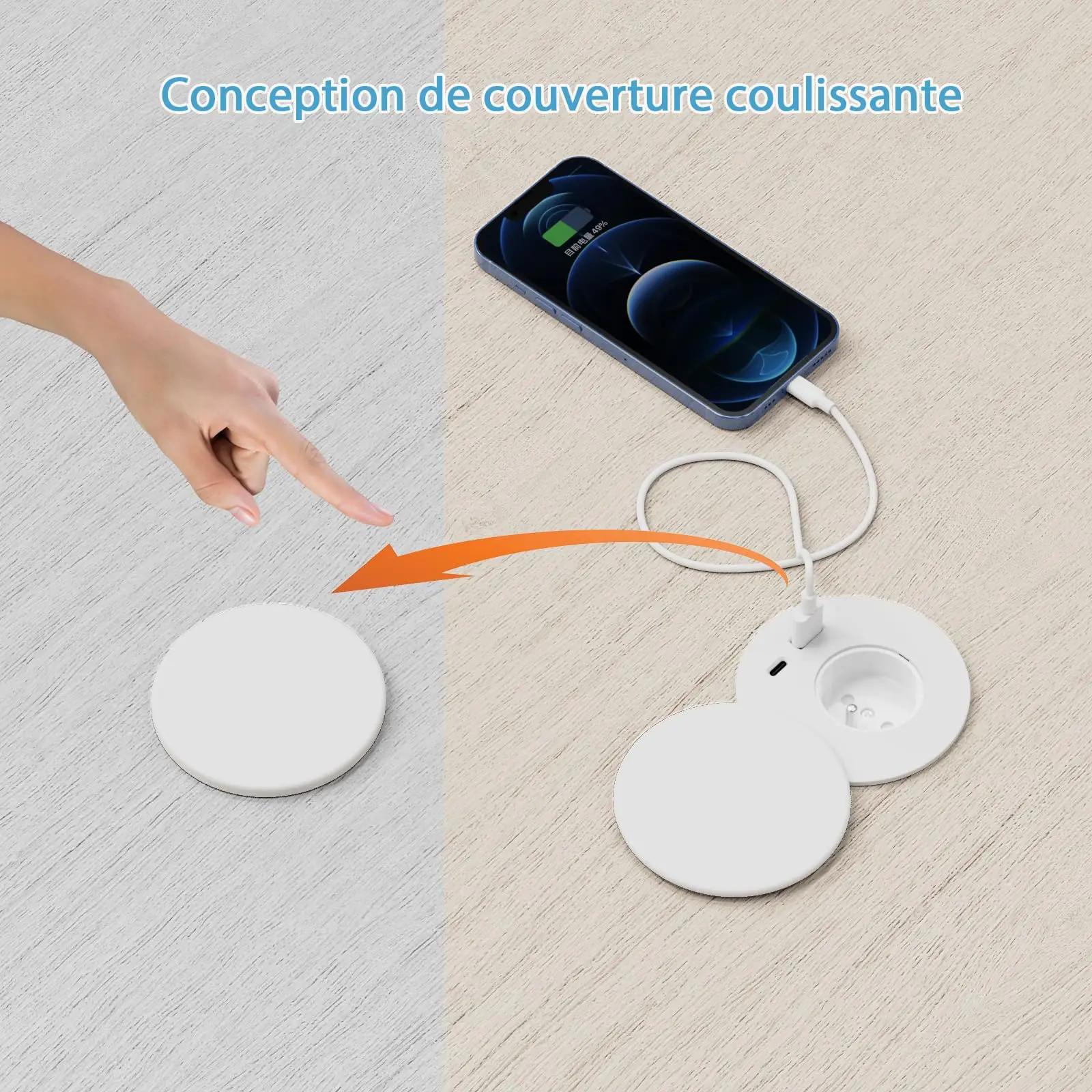 Dinolink valge lauapistikupesa 1x pistik + 1x USB – pakend ja tarvikud