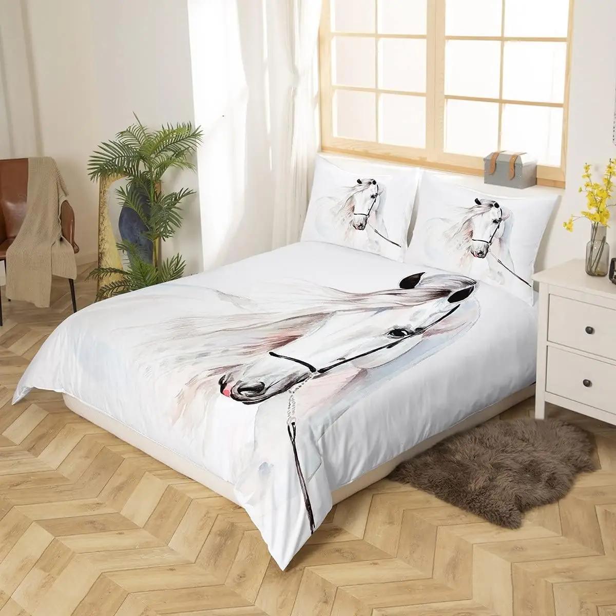 Homemissing pehme mikrofibra voodipesu 200×200 cm hobune – pakend ja tarvikud