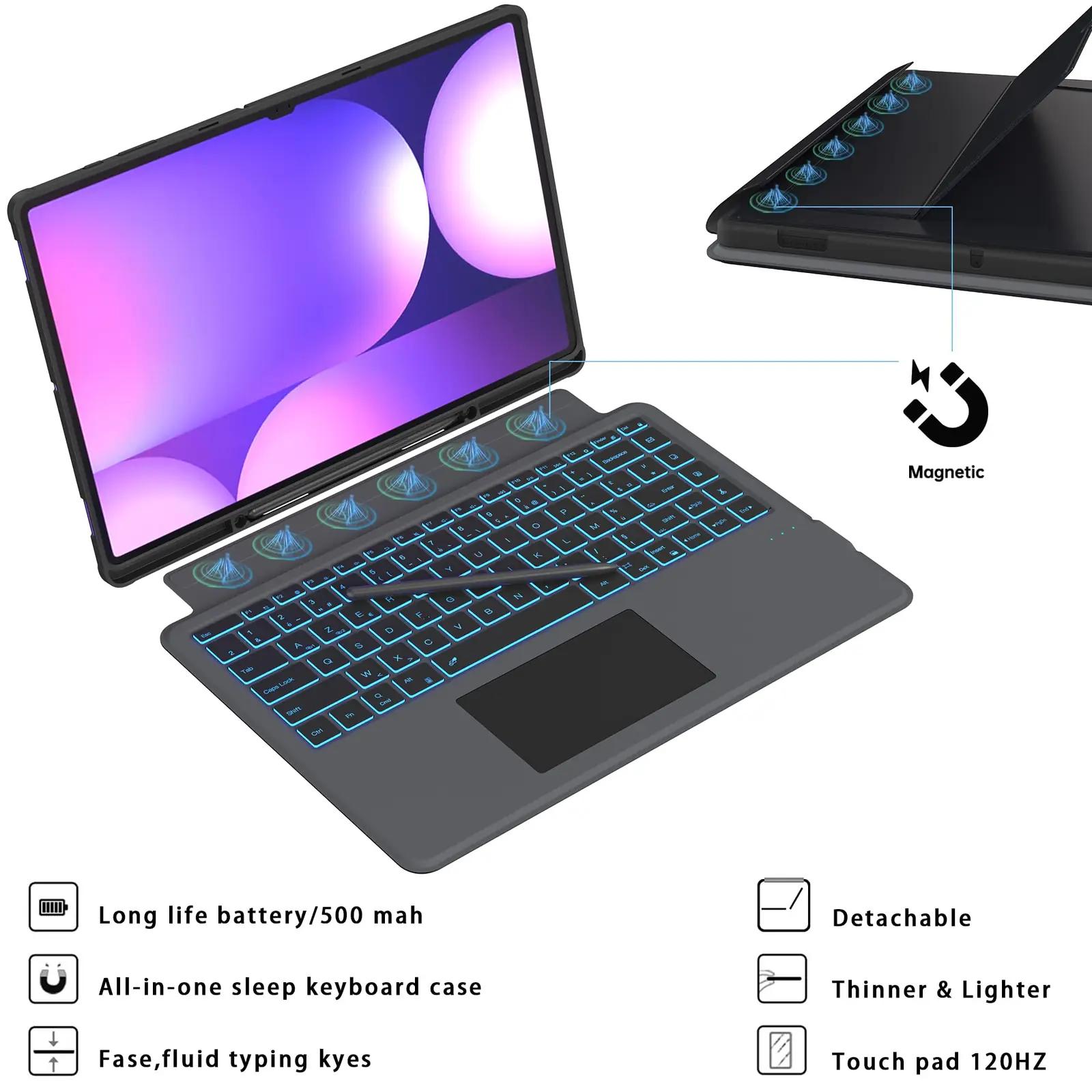 VANKEYPAD metallist/kunstnahk klaviatuurikate Galaxy Tab 14,6″ – pilt 6