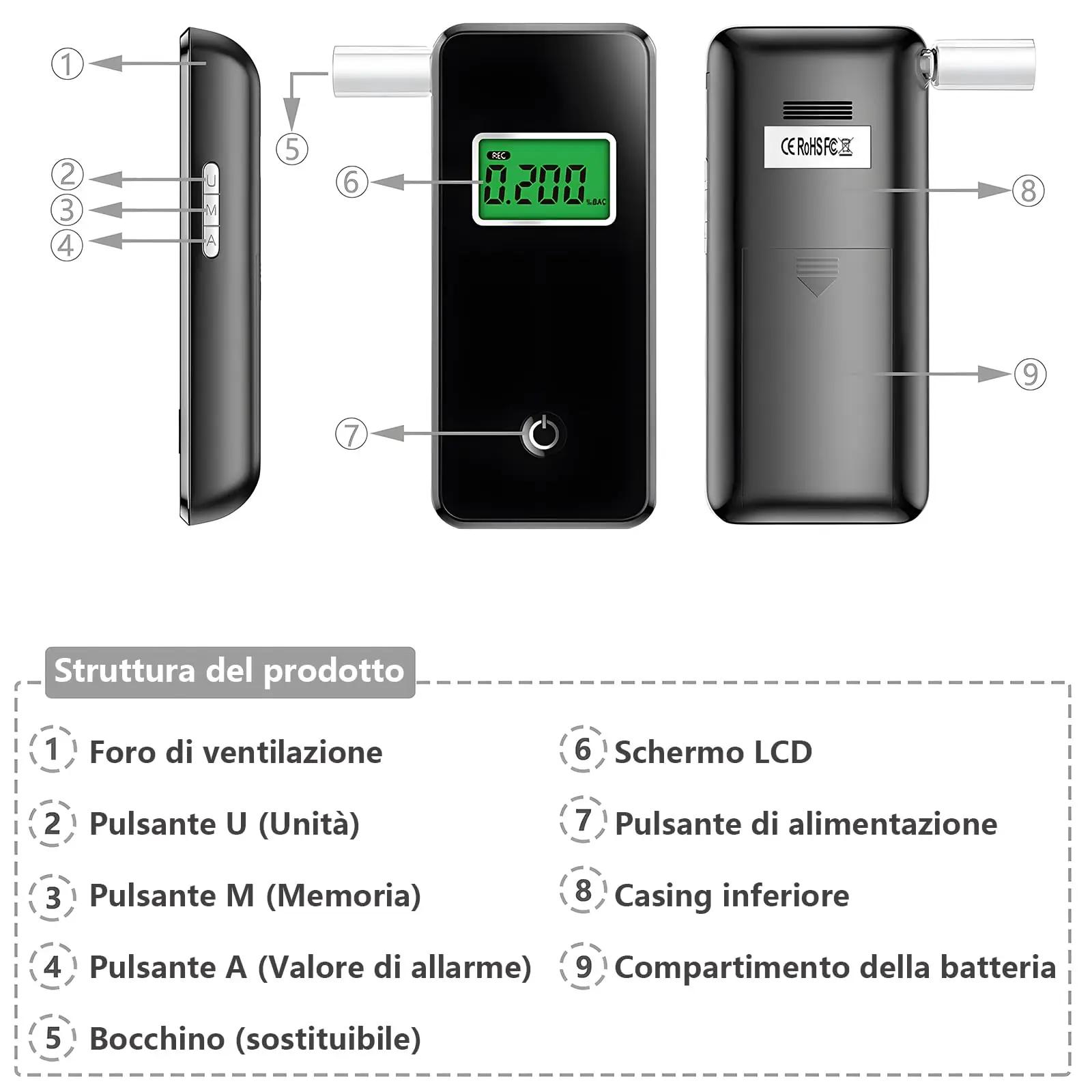 Hoonyer elegantne kaasaskantav alkoholimeter – kasutusnäide