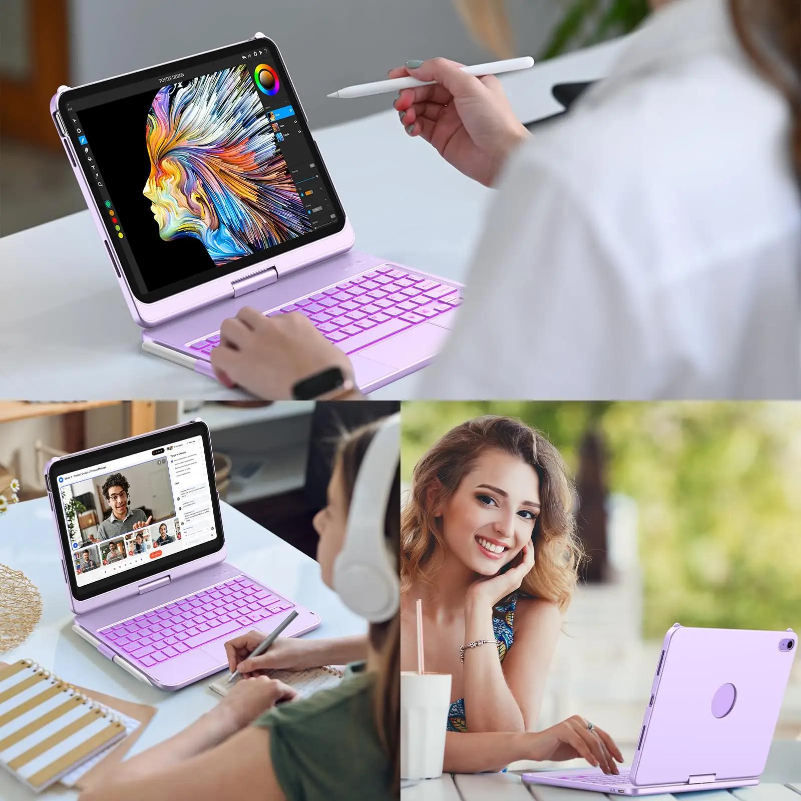 aMZCaSE kaitsev ümbris iPad 10,9″ koos klaviatuuriga — pööratav – pilt 9