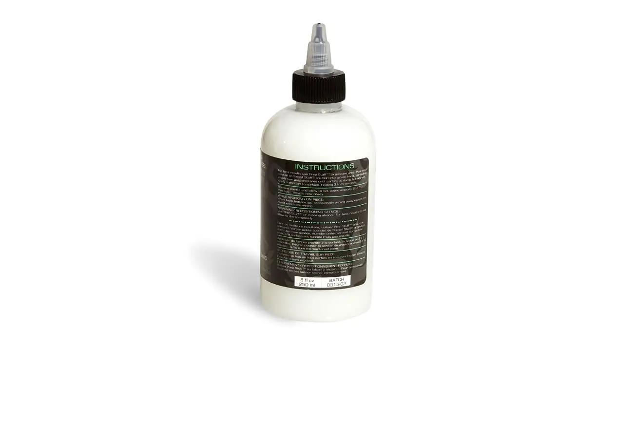 Stencil Stuff professionaalne püsitatuži ülekandelahus (8 oz) – pakend ja tarvikud