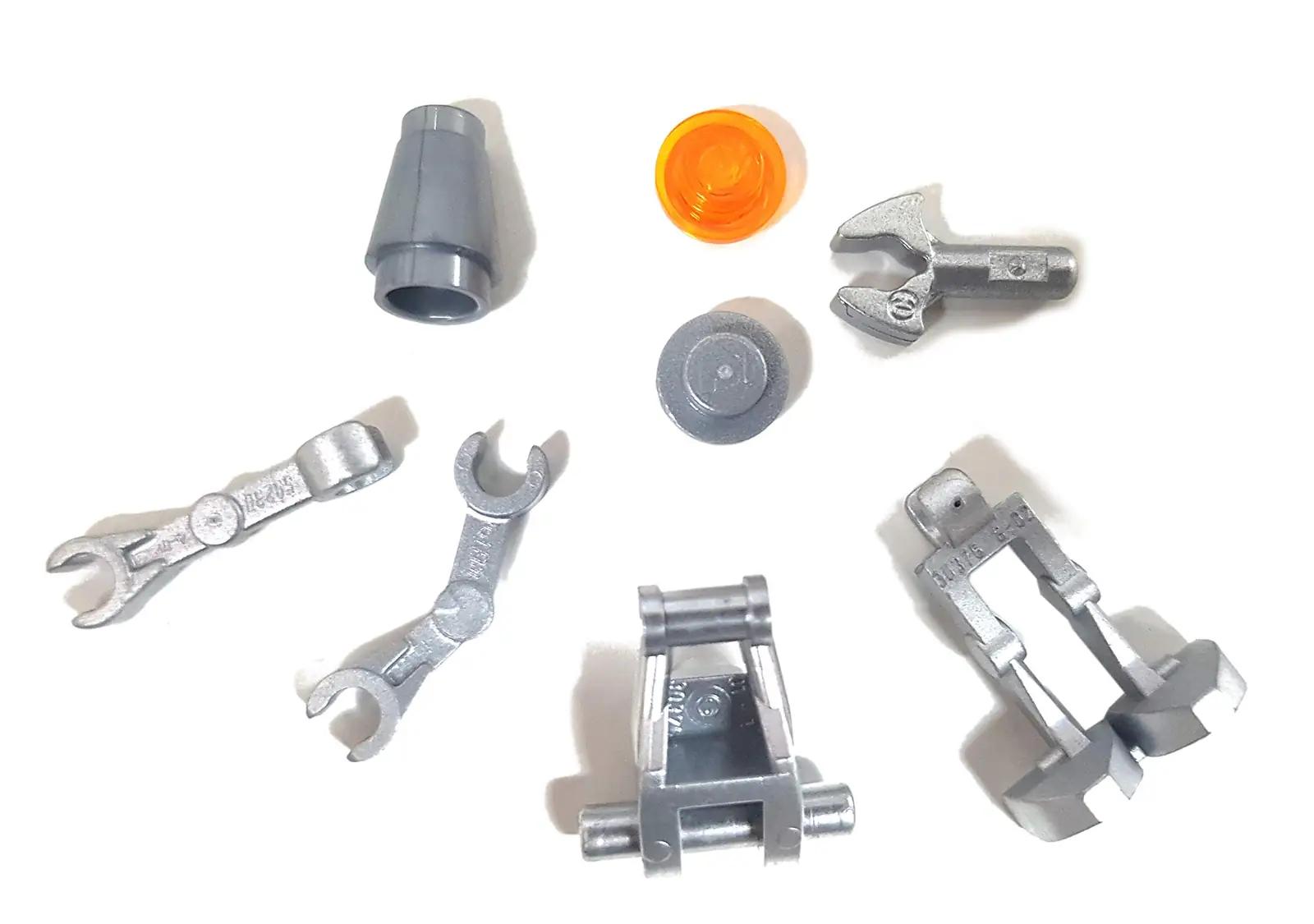 LEGO hõbedane Assassin Droid – kollektsioneeritav minifiguur – pakend ja tarvikud