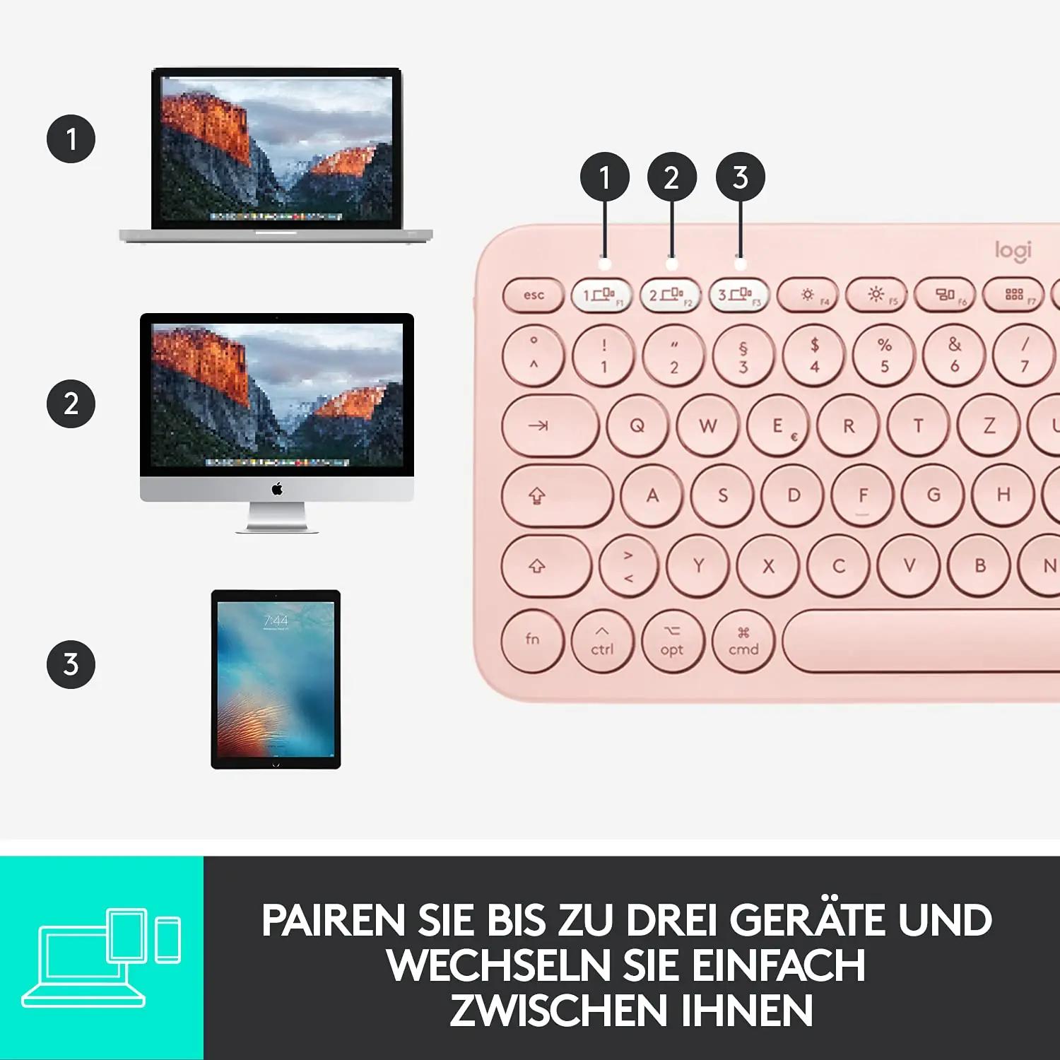 Logitech roosa kompaktne traadita klaviatuur — mugav ja stiilne – pilt 8