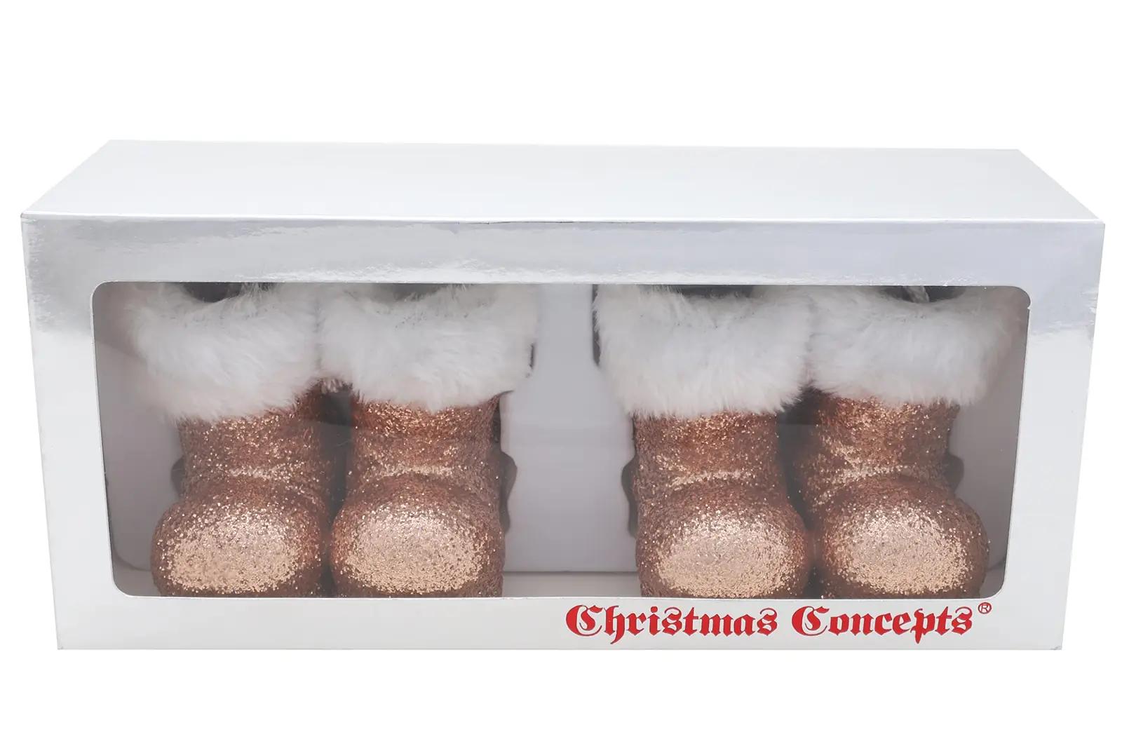 Christmas Concepts roosakuldne glitternahkne jõulusokike komplekt – pilt 7
