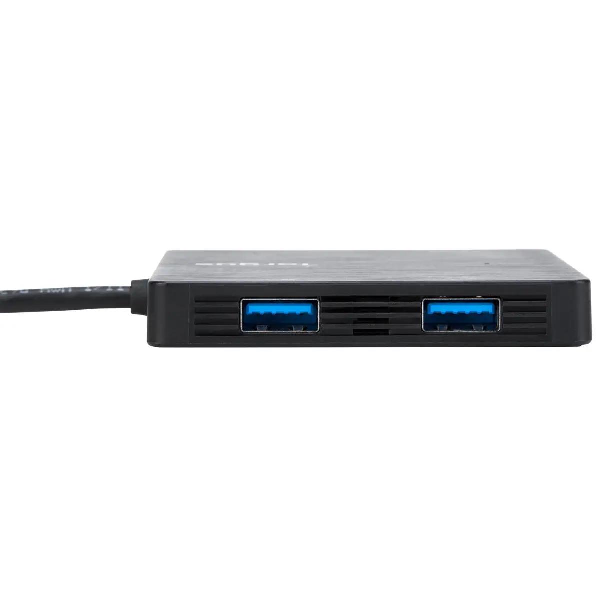 Targus USB-C hub – kompaktne 3x USB‑A ja 1x USB‑C toide – pakend ja tarvikud