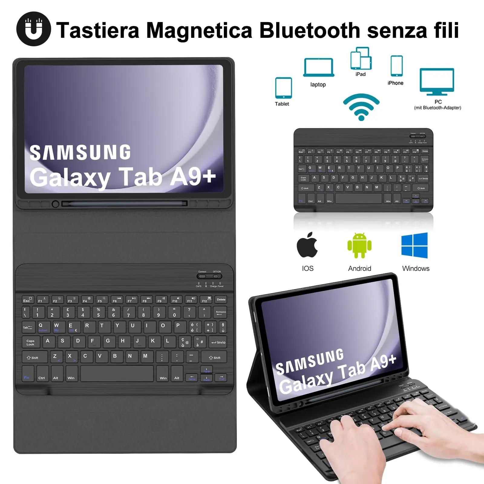 JADEMALL kaitsev klahvikate ja Bluetooth-tastatuur Tab A9+ 11″ – pakend ja tarvikud