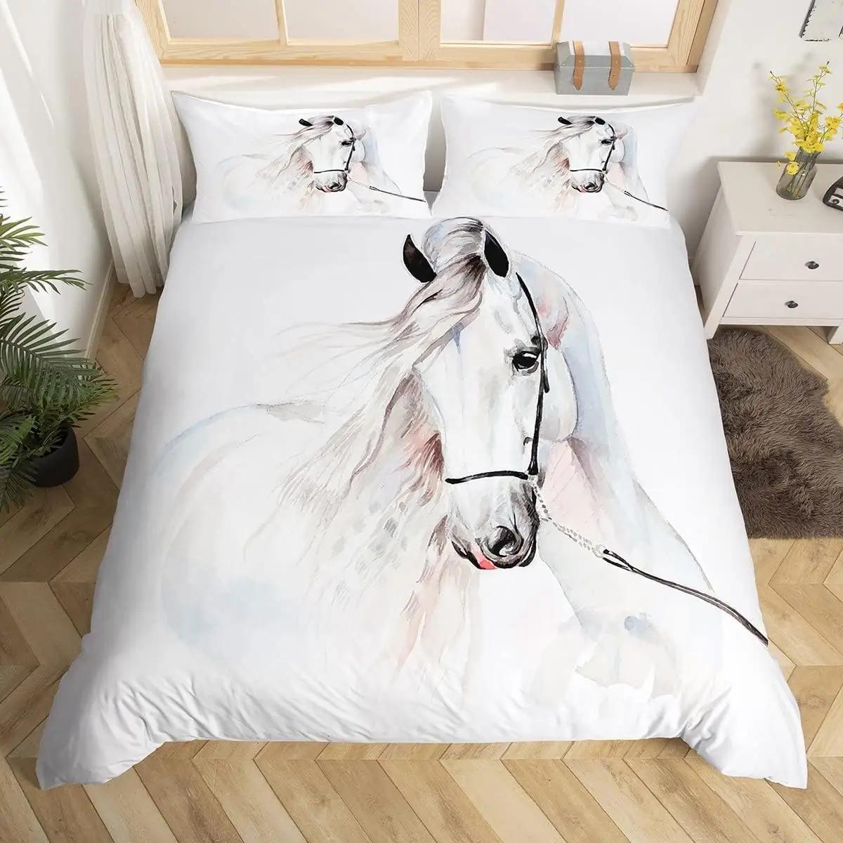 Homemissing pehme mikrofibra voodipesu 200×200 cm hobune – detailne vaade