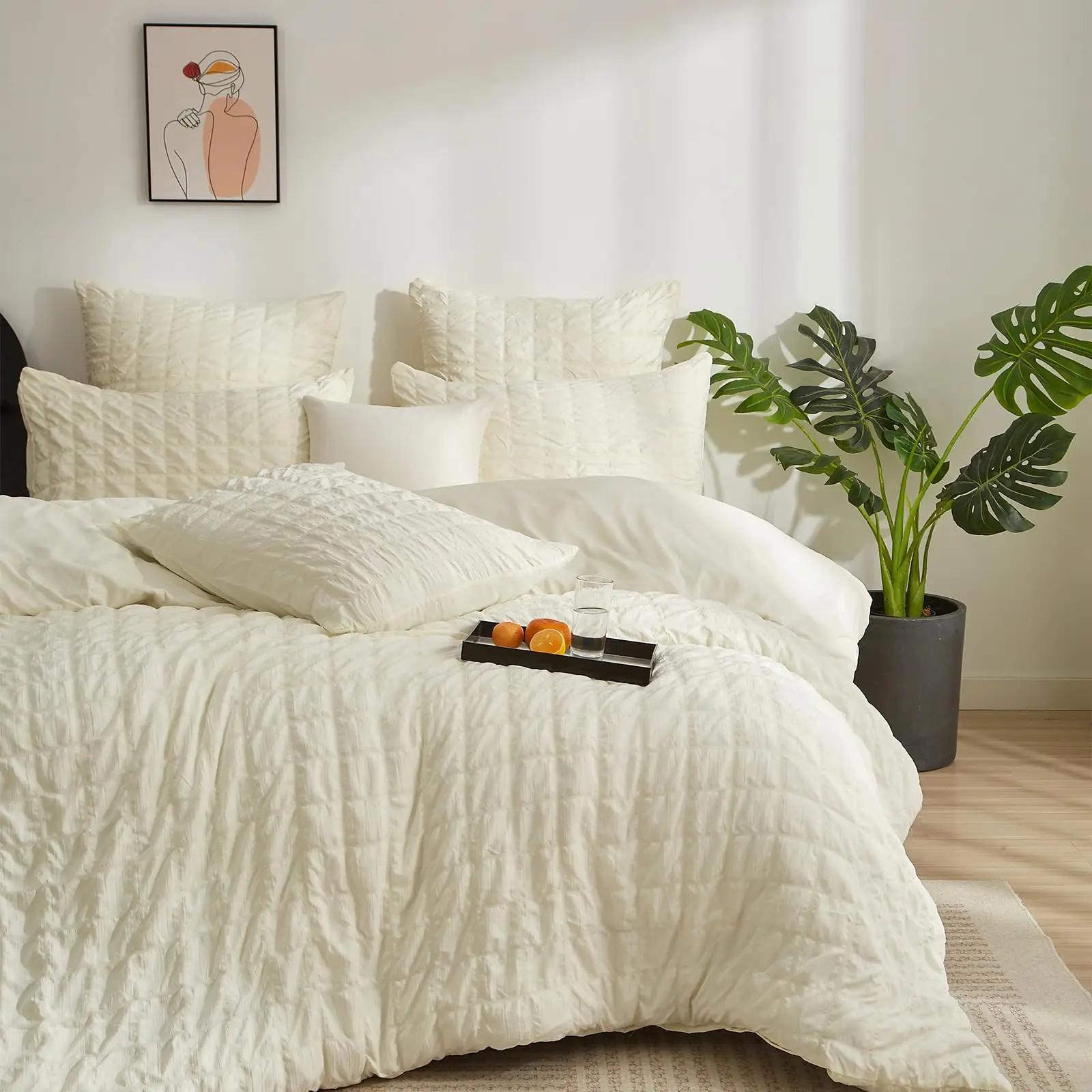 YASMENG pehme mikrofiber voodipesu 220 x 240 cm, beež