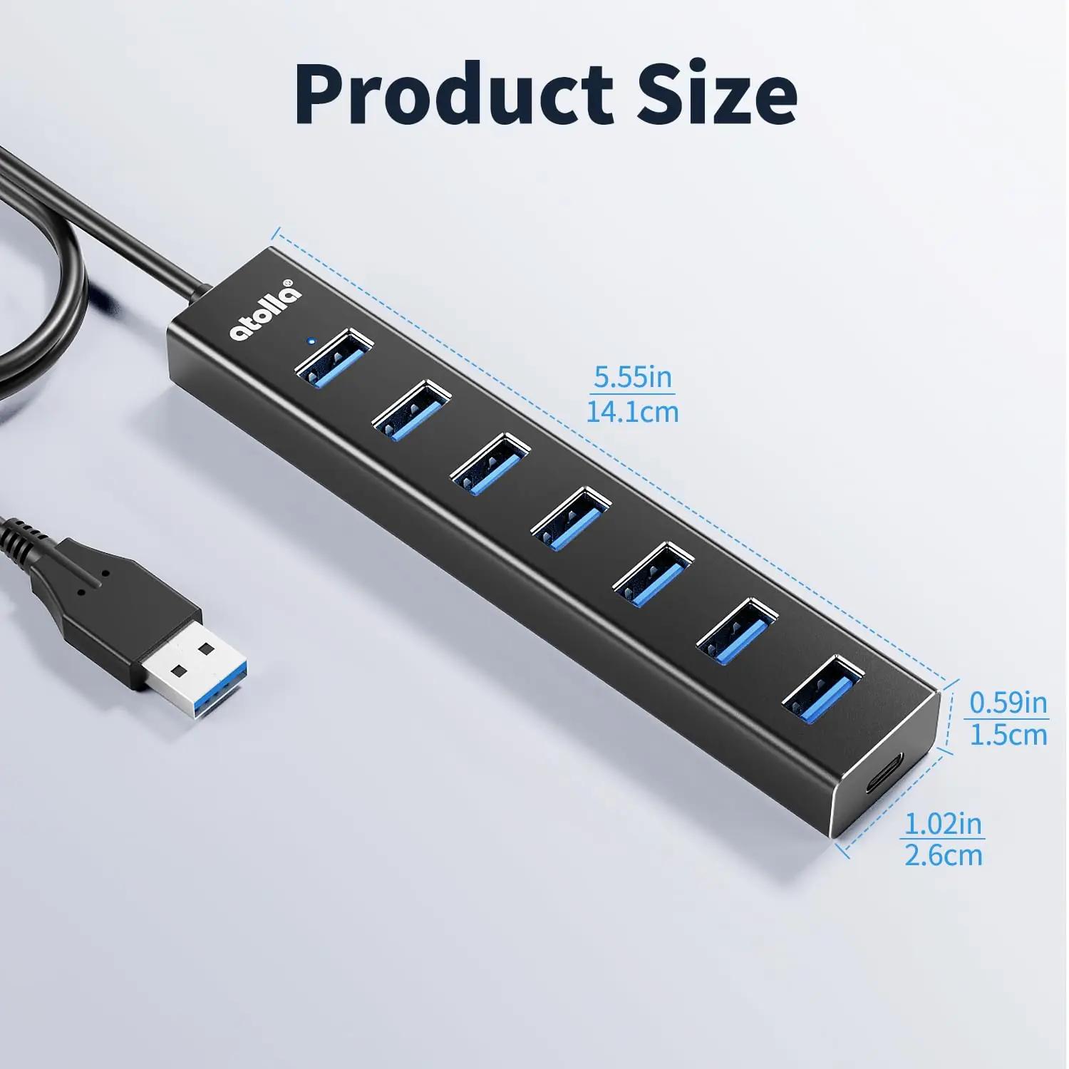 atolla alumiiniumist 7-port USB-hub — kompaktne ja vastupidav – pilt 7