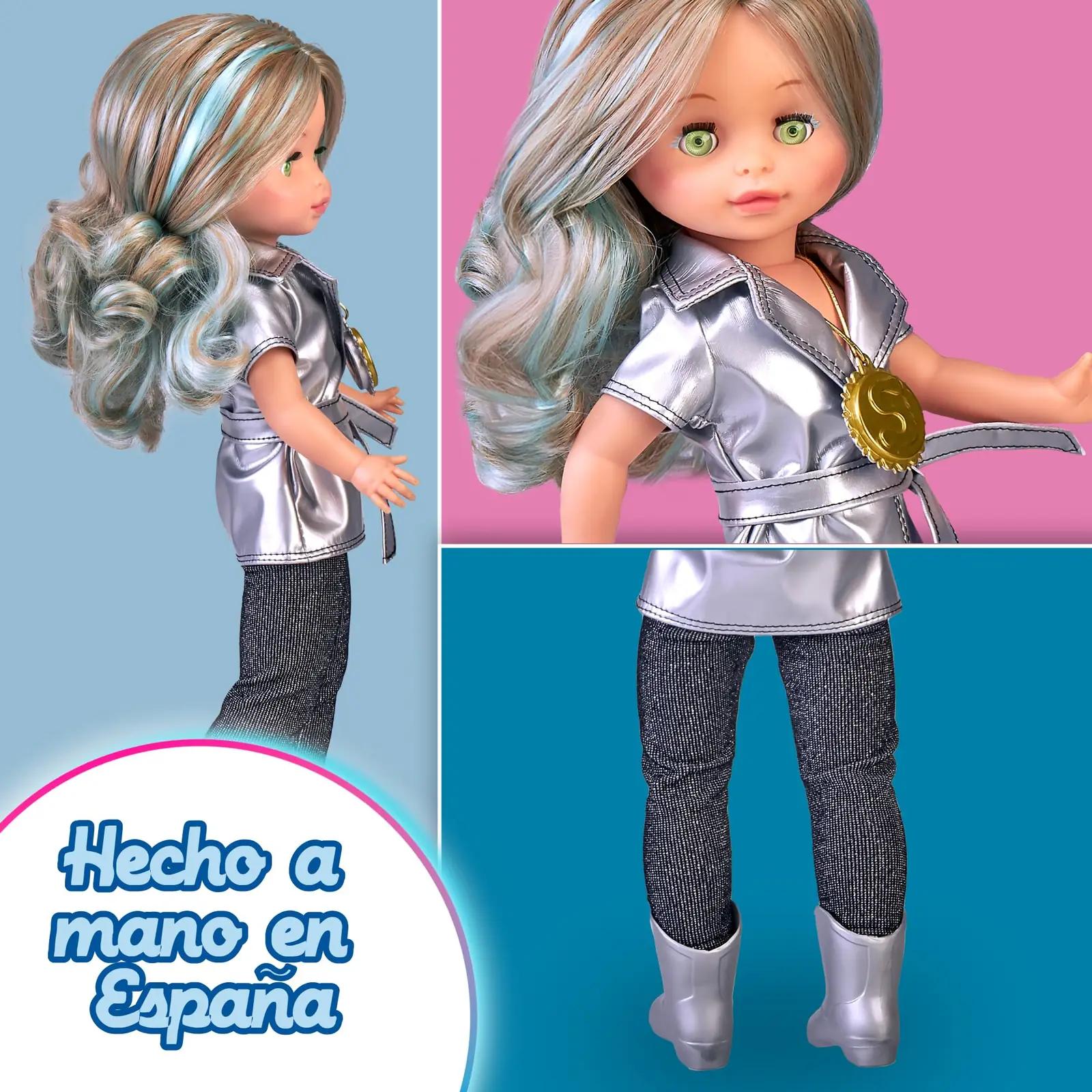 NANCY stiilne nukukomplekt – metallik trench ja medaljon – pilt 7