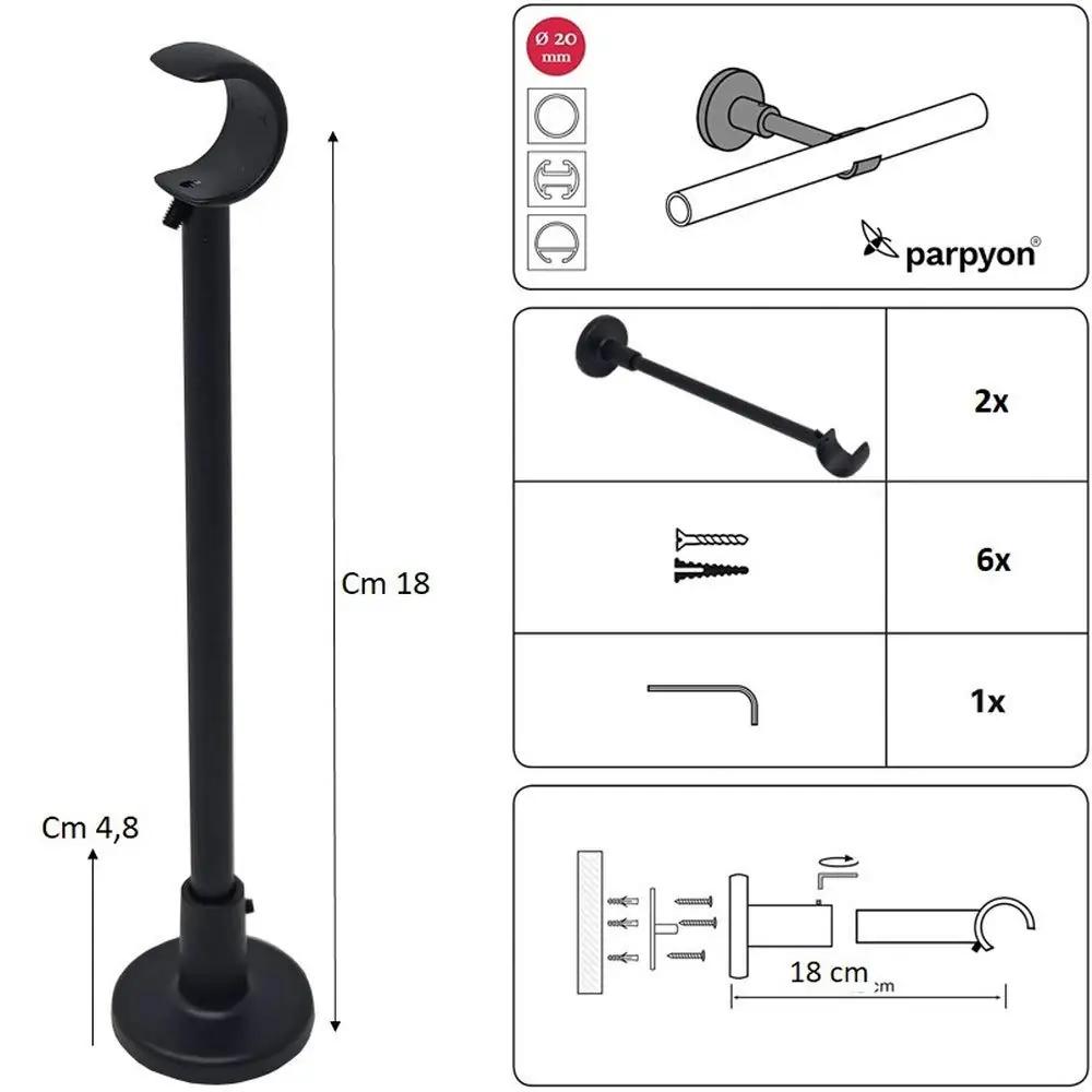 parpyon tugevad metallist kardinakinnitused 20–22 mm – kasutusnäide