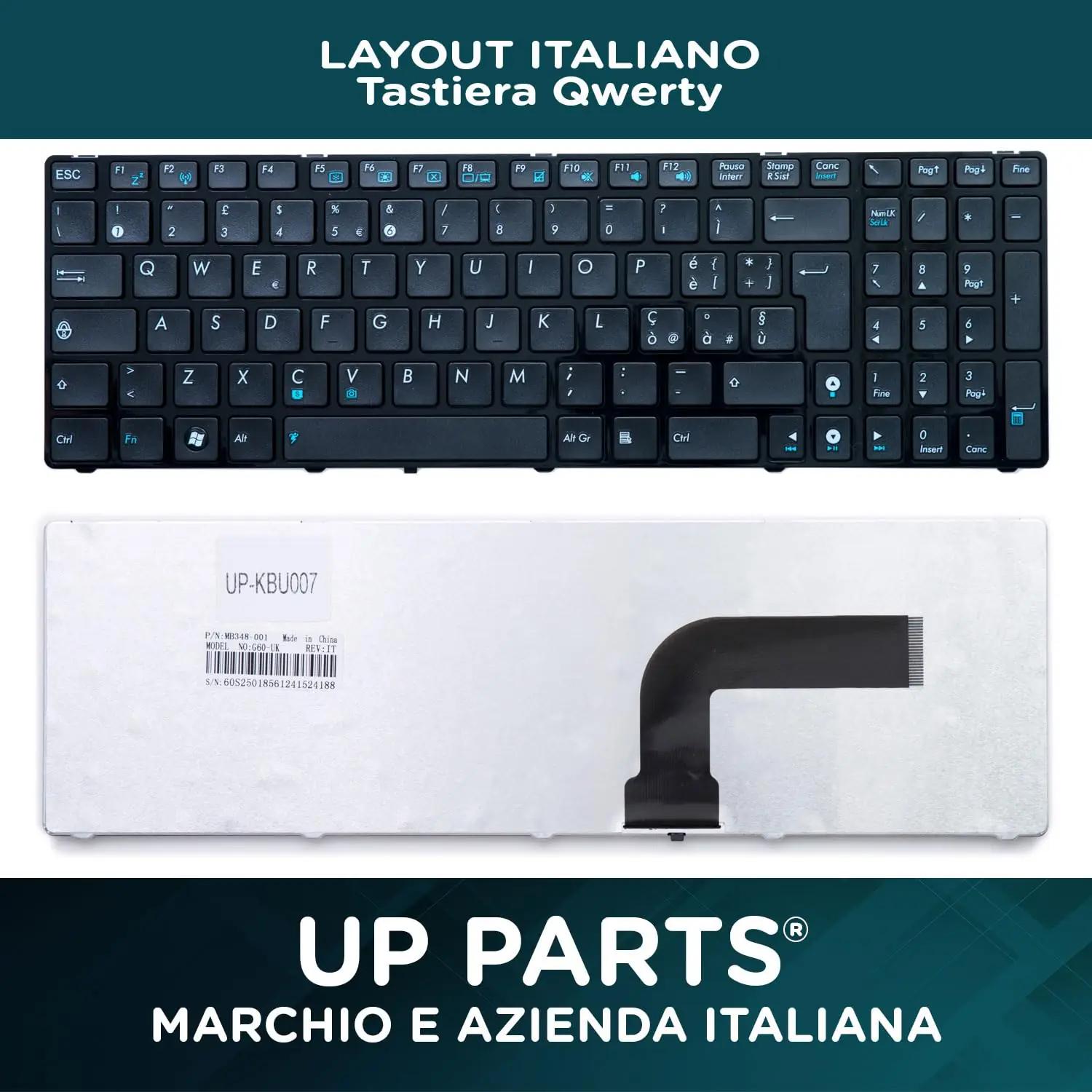 UP PARTS asendamatu sülearvuti klaviatuur — sobib Asus mudelitele – detailne vaade