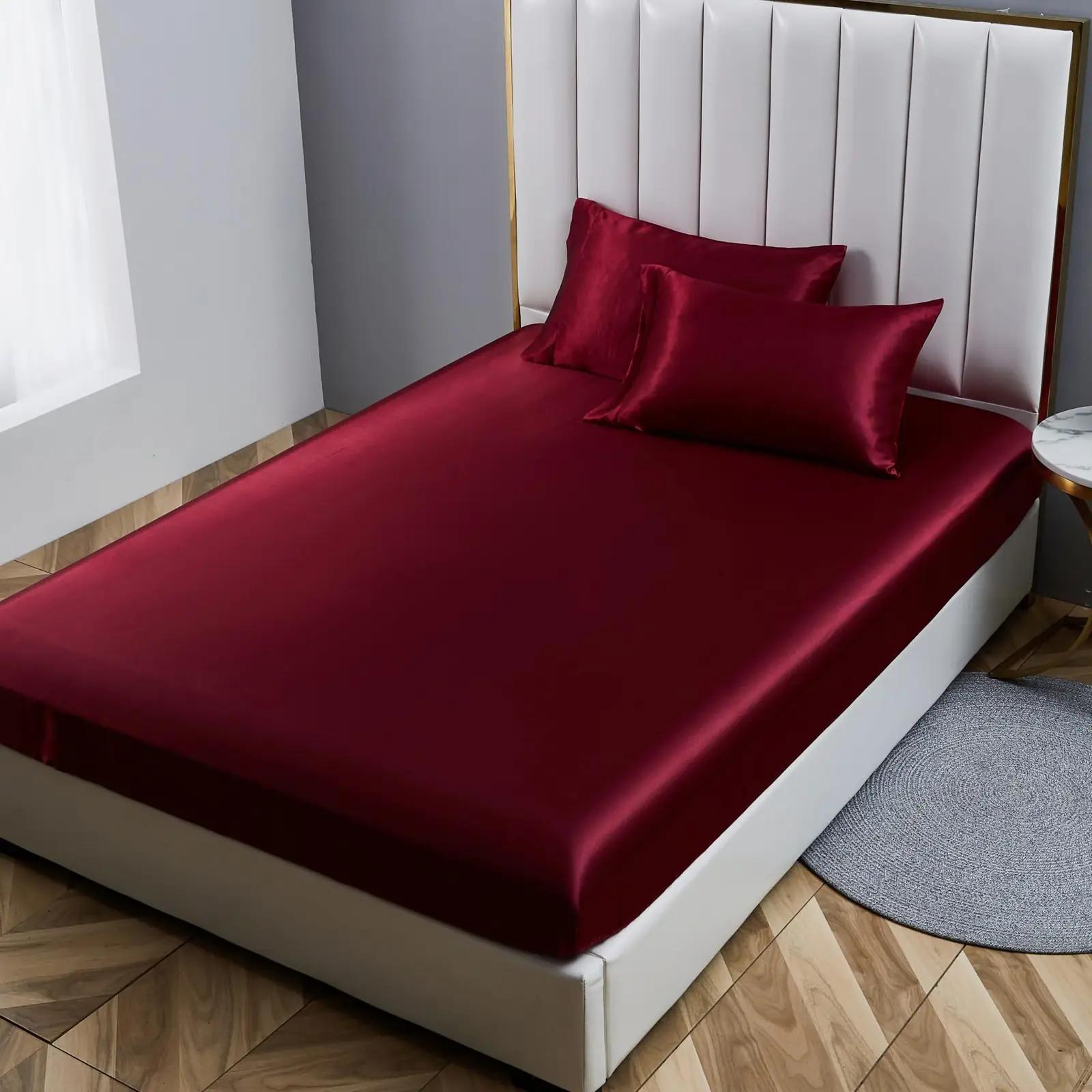 YASMENG siidine satäänalune linane 90 x 190 cm – detailne vaade