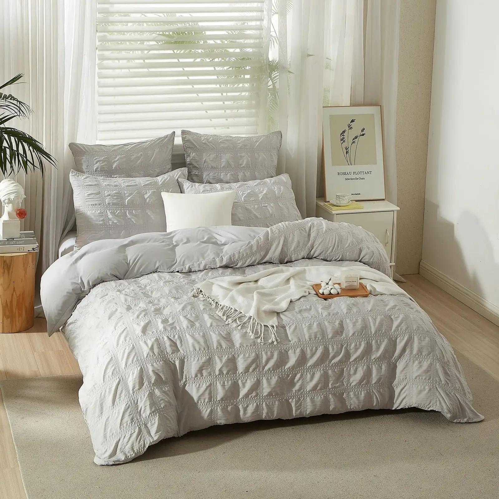 YASMENG pehme mikrofibra voodipesu 220×240 cm, hall – pilt 9