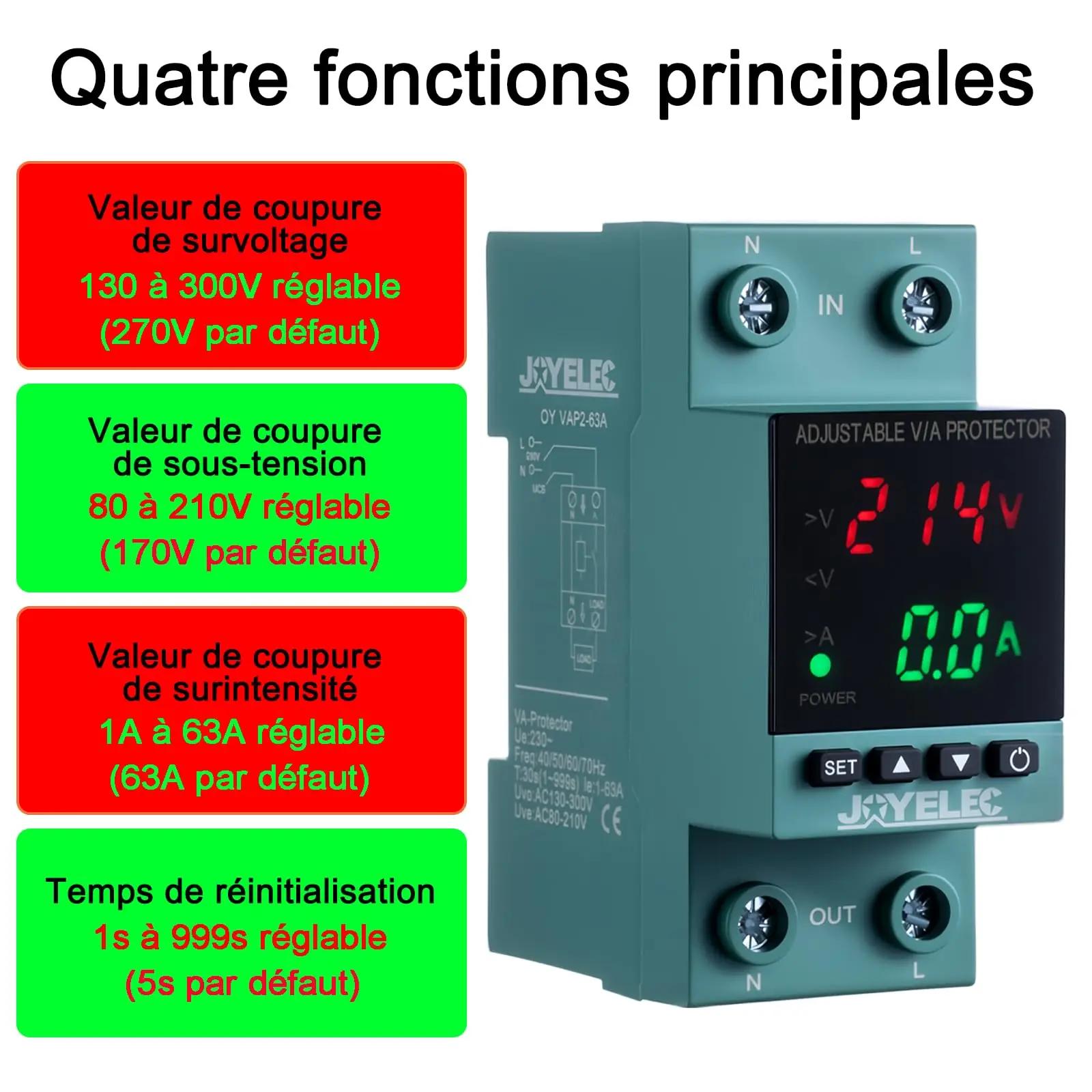 JOYELEC kaitserelss elektriseadmetele – stabiilne pinge 63A – pilt 6
