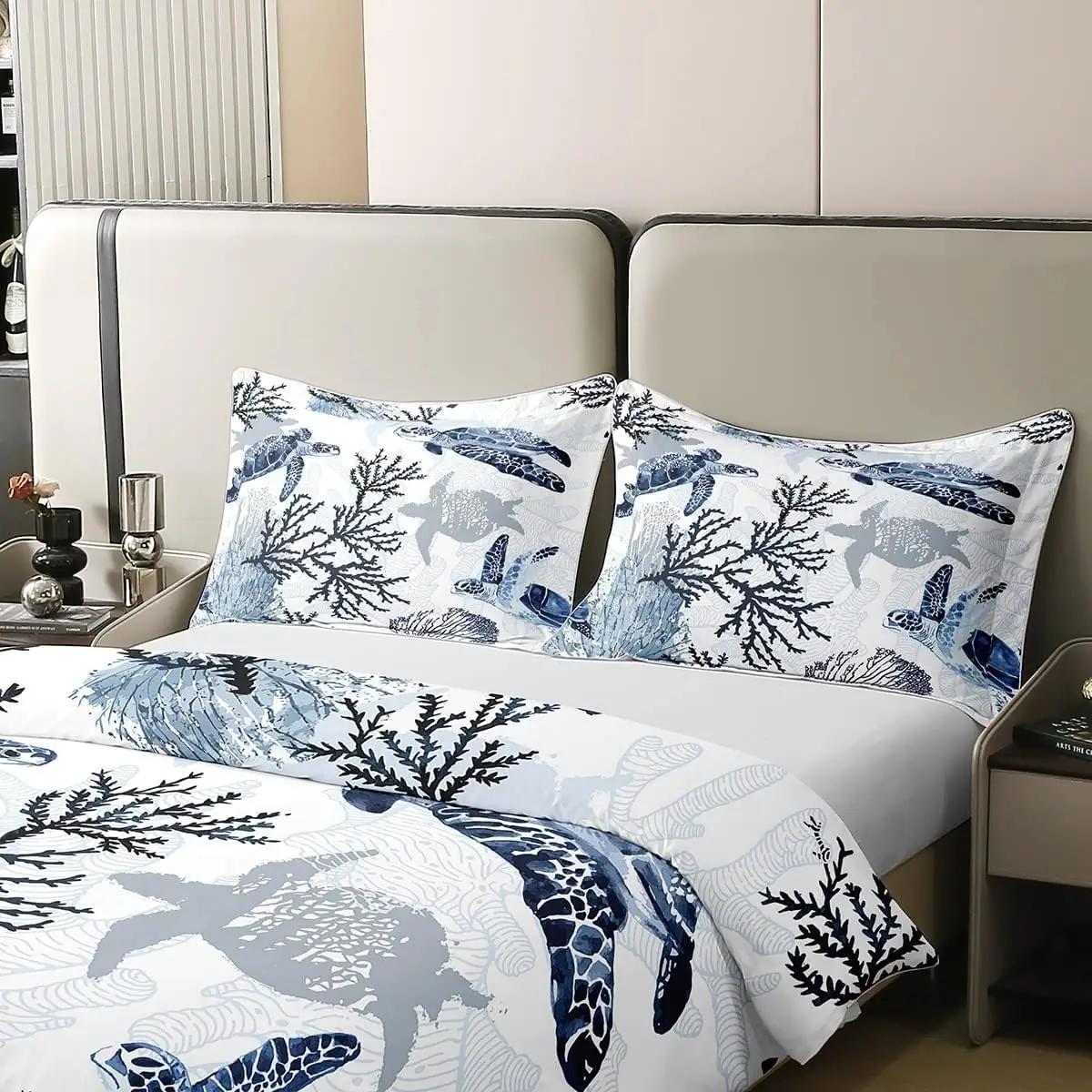 Homewish puuvillane voodipesu 220×240 cm – meretort – kasutusnäide