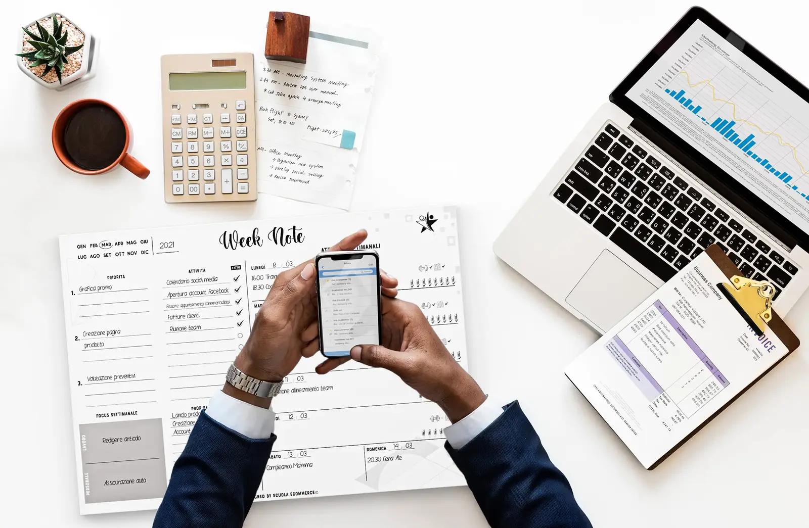 SCUOLA ECOMMERCE paberplanner A3 lauakalender praktiline – pilt 6