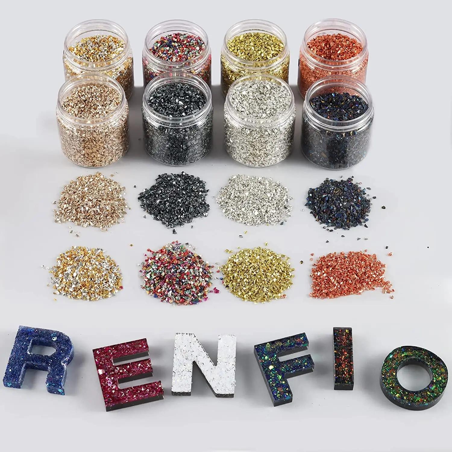 Renfio värviline purustatud klaasglitter 100 g — käsitööile – pilt 6