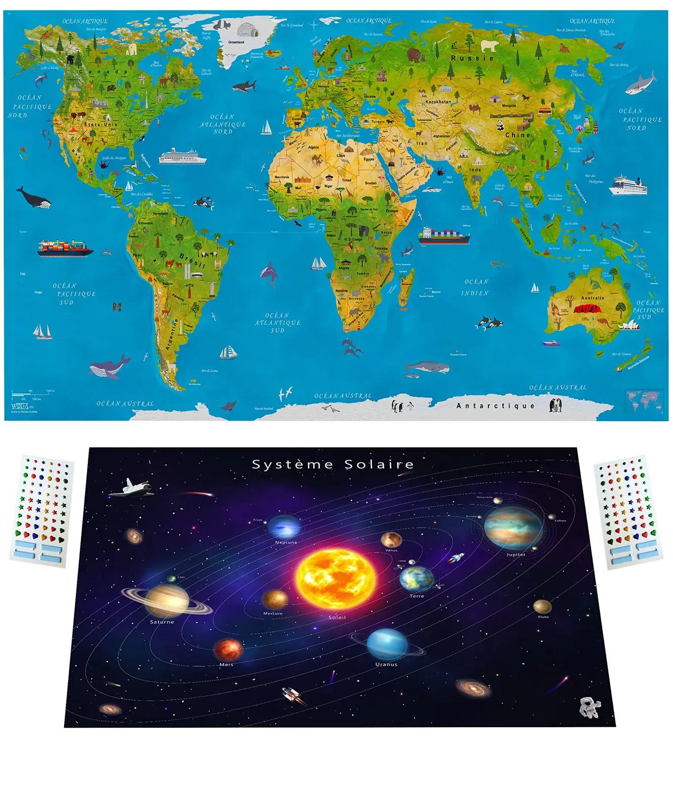 WIDETA maailmakaart lastele ja täiskasvanutele XXL poster 82×44
