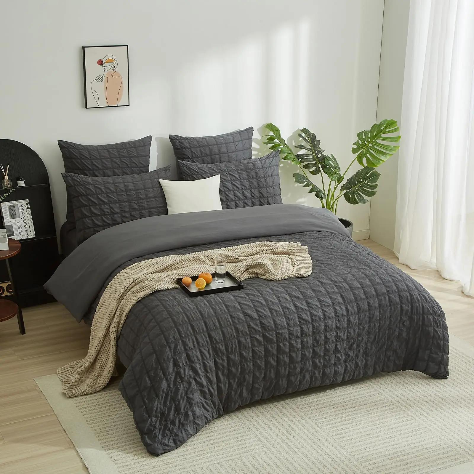 YASMENG pehme mikrofibra voodipesukomplekt 200×200 cm, hall – pilt 8