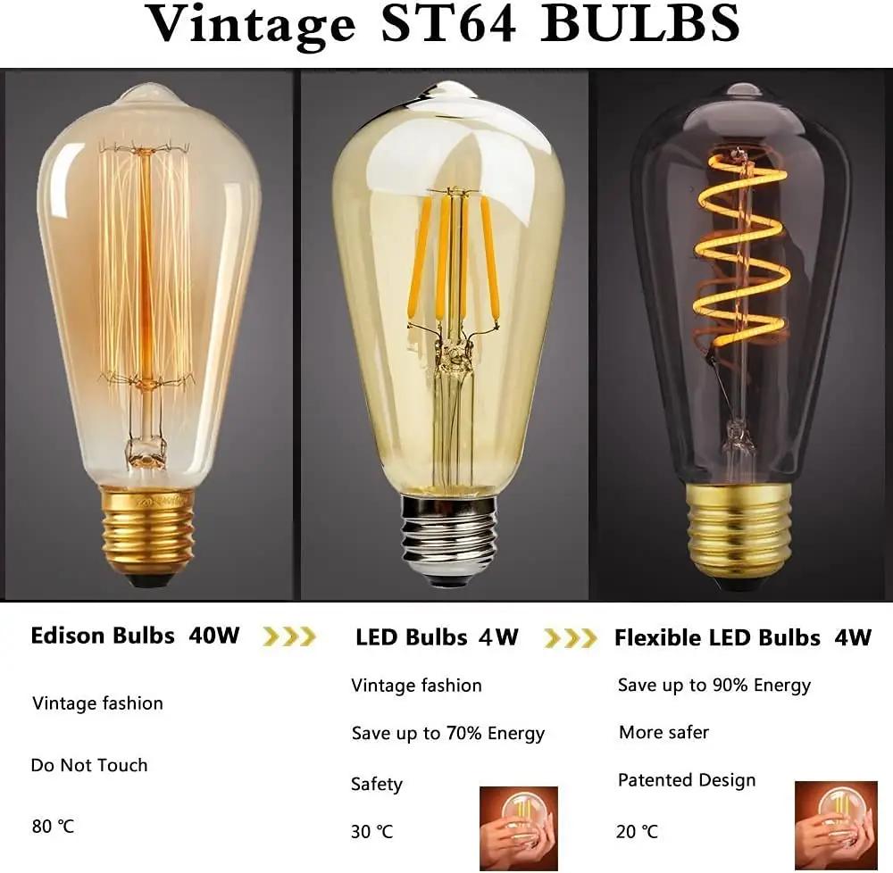 SageSunny vintage LED-lamp E27 (soojavalge) 3tk komplekt – kasutusnäide