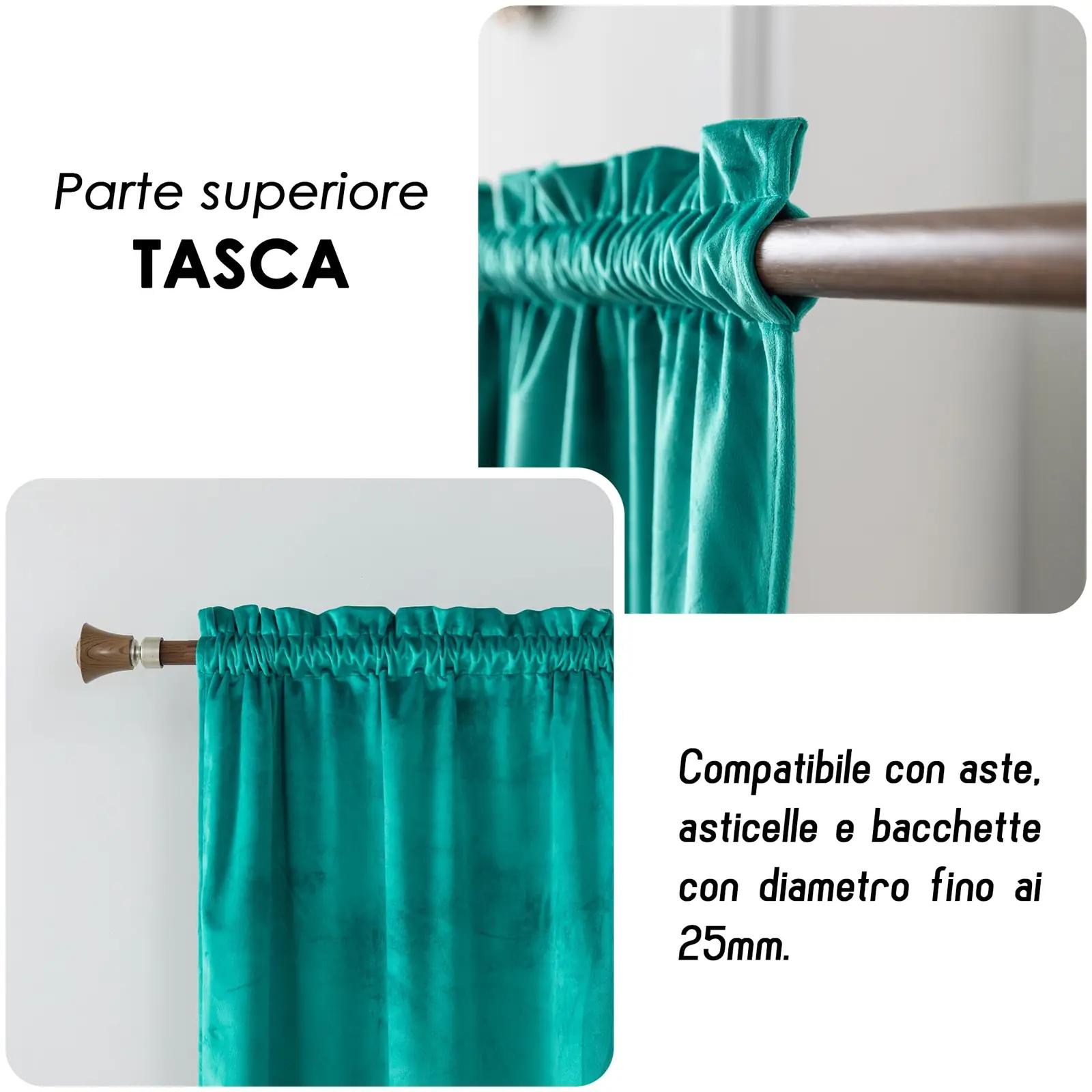 GIRASOLE HOME termokardinad turvaline valguse juhtimine, türkiis – detailne vaade