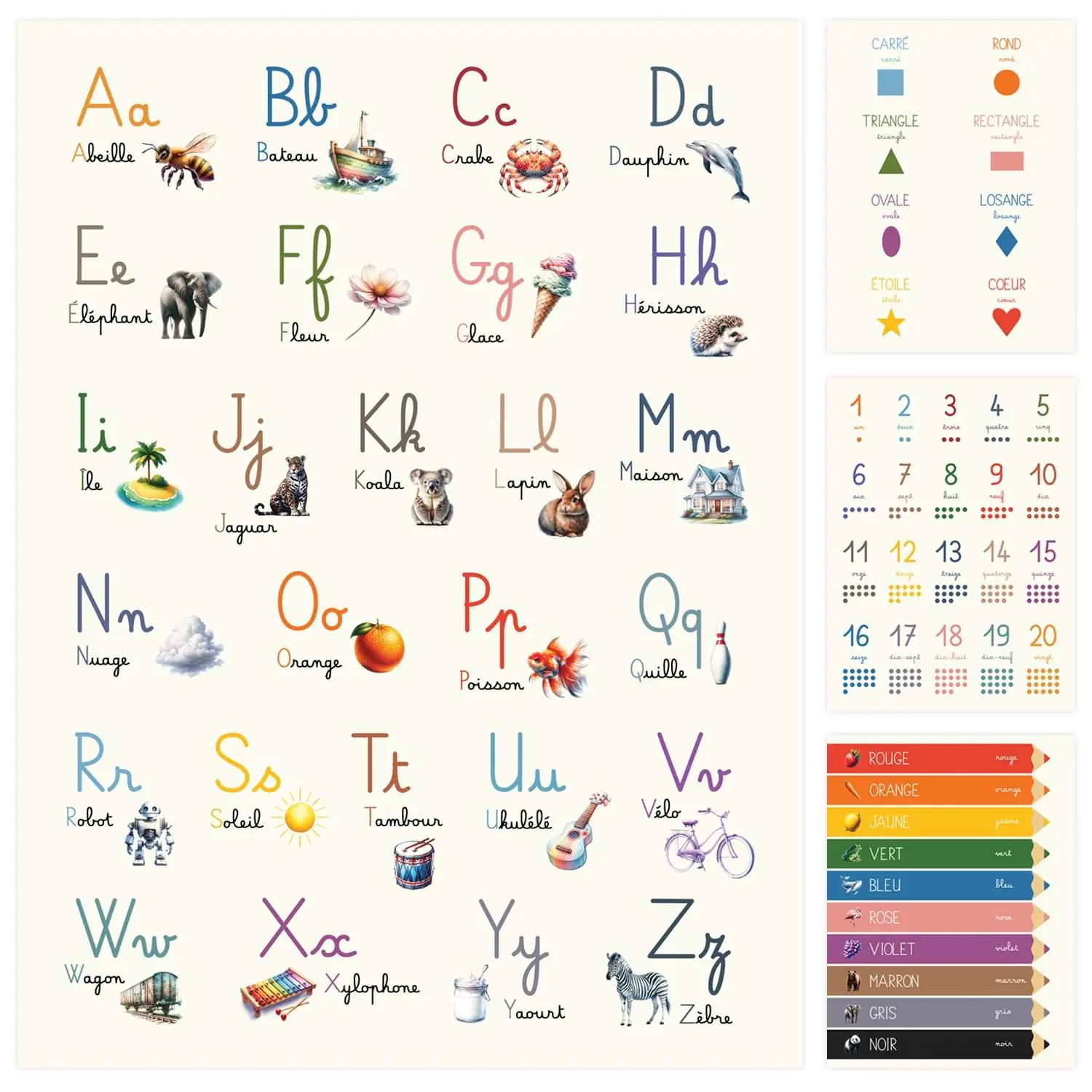 Cadeau Parfait lapseõppe posterite komplekt — 4 disaini