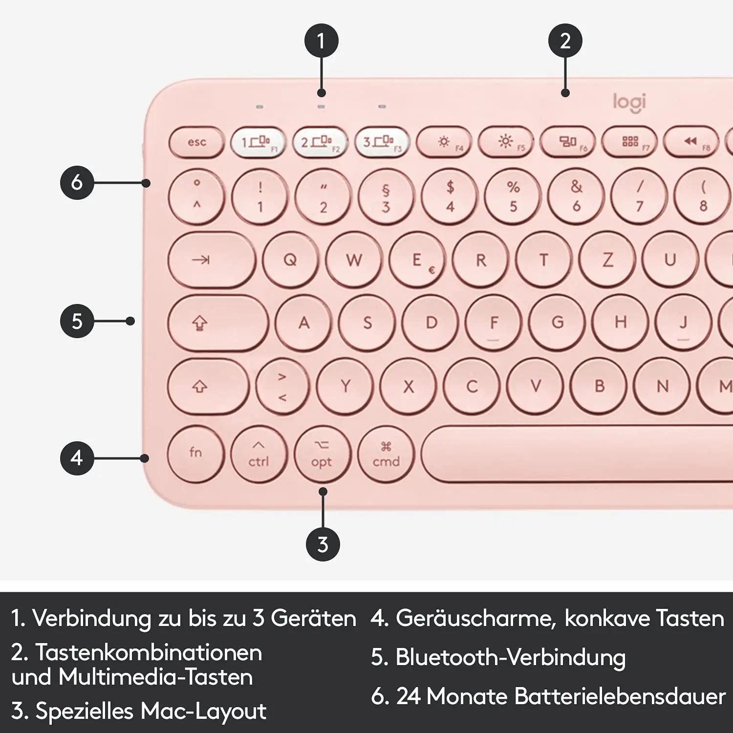 Logitech roosa kompaktne traadita klaviatuur — mugav ja stiilne – pilt 7