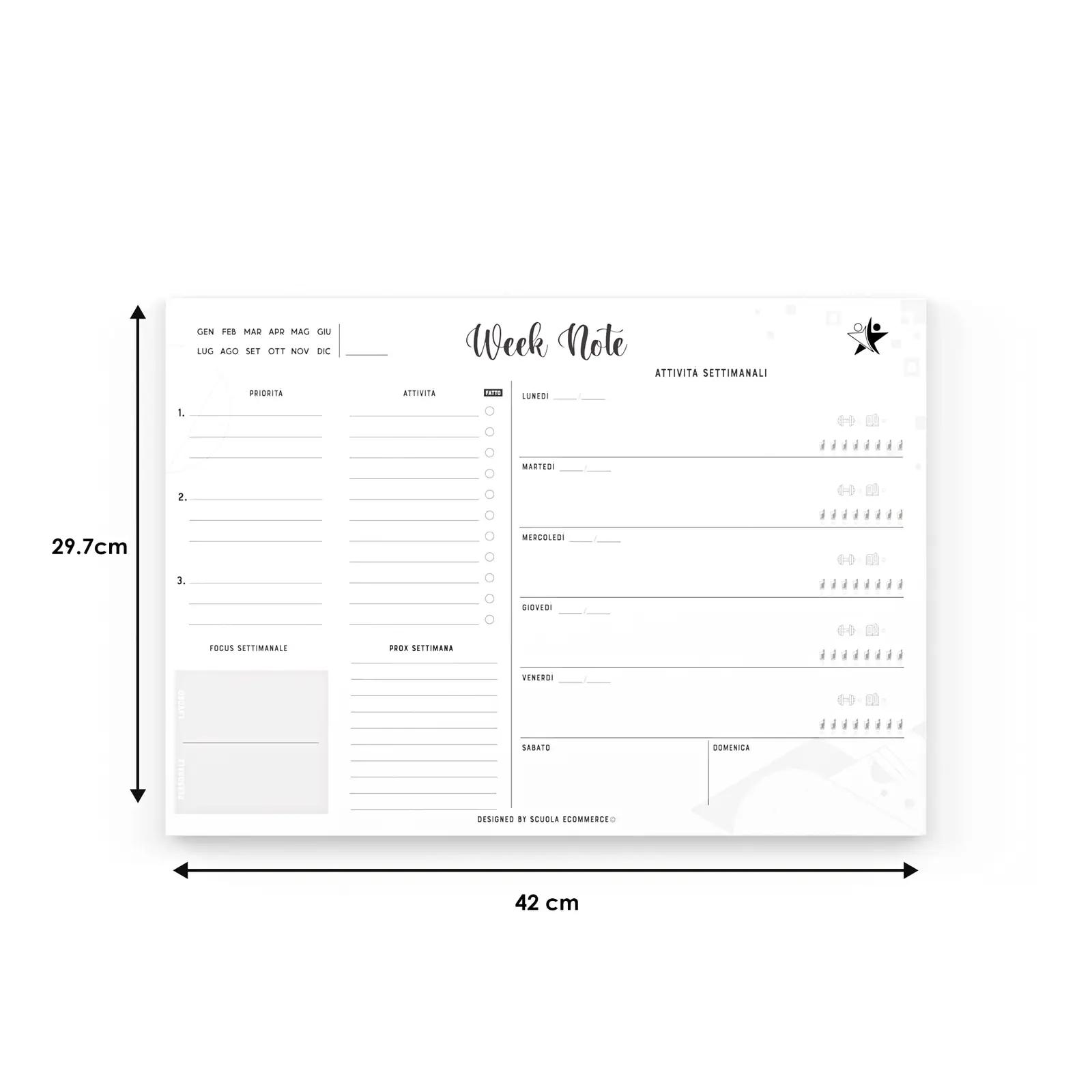 SCUOLA ECOMMERCE paberplanner A3 lauakalender praktiline – kasutusnäide