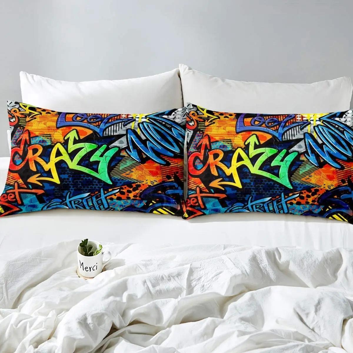 Homemissing mikrofibrist graffiti voodipesu 200 x 200 cm – pakend ja tarvikud