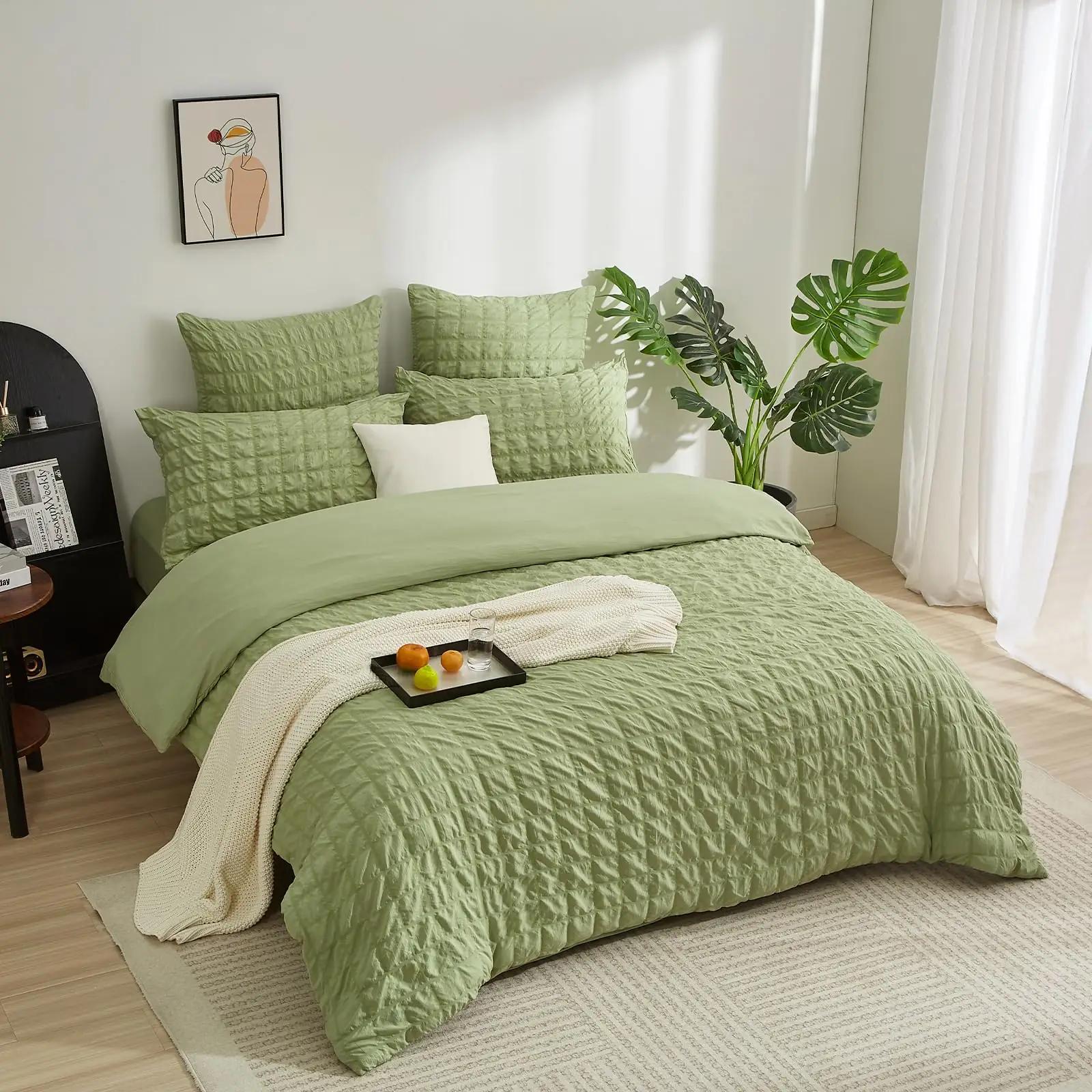 YASMENG pehme mikrofiiber voodipesu 200×200 cm roheline – pilt 8