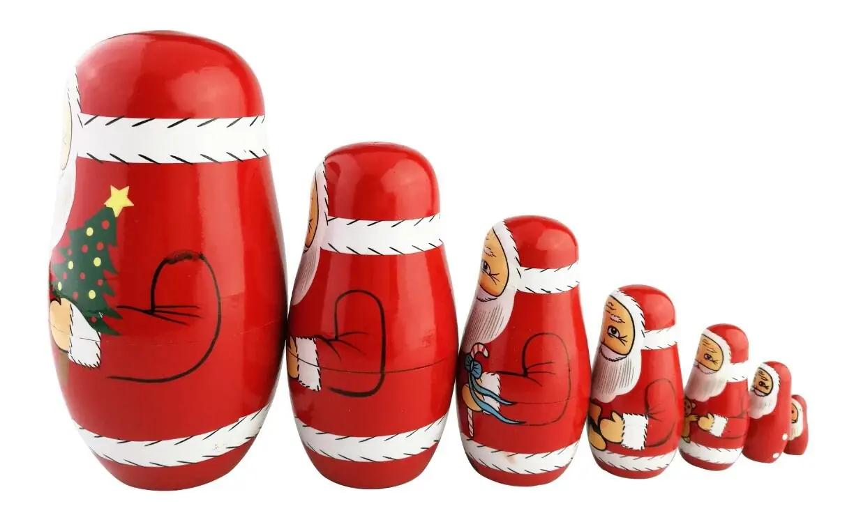 Winterworm puidust jõuluteemaline matryoshka – detailne vaade