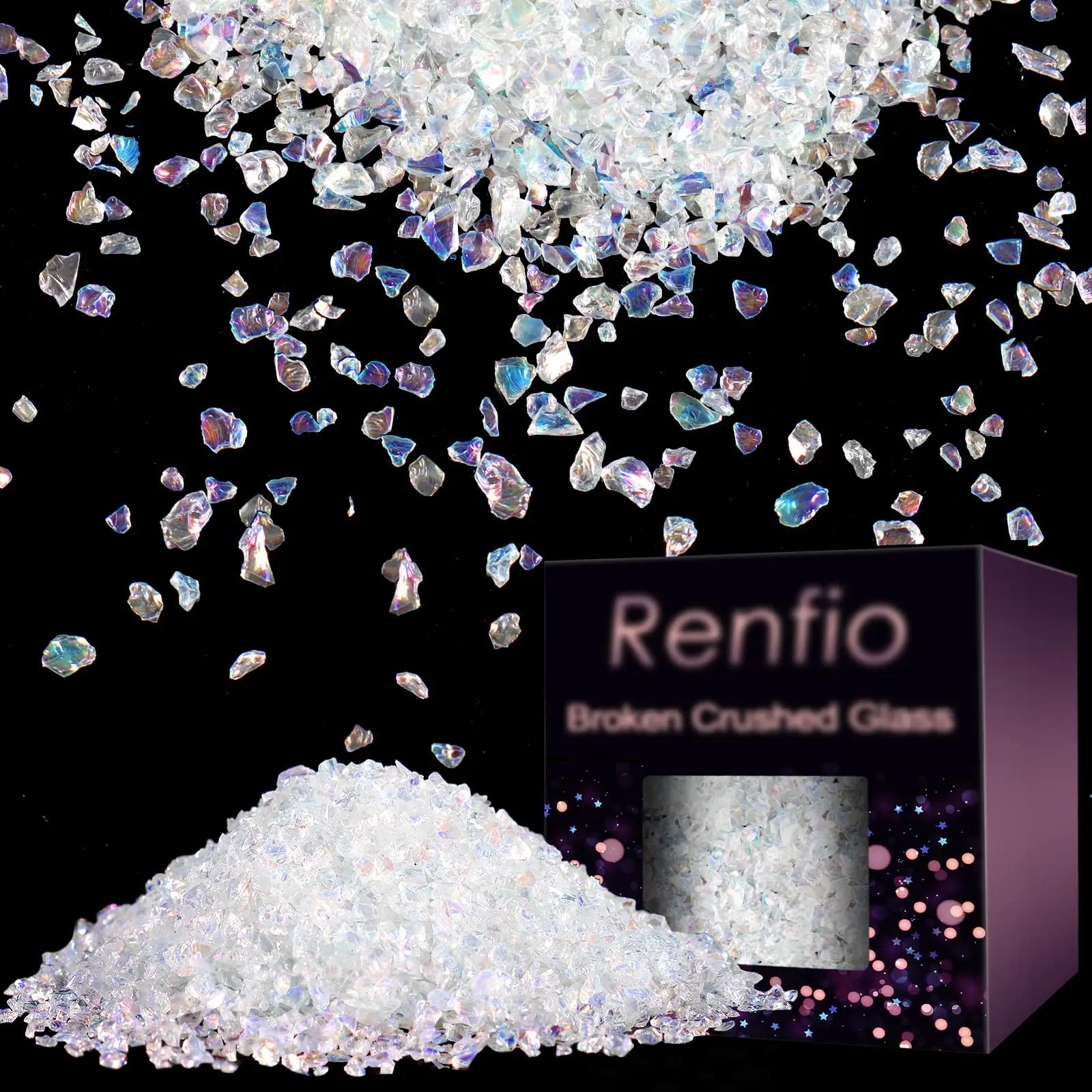 Renfio värviline purustatud klaasglitter 100 g — käsitööile