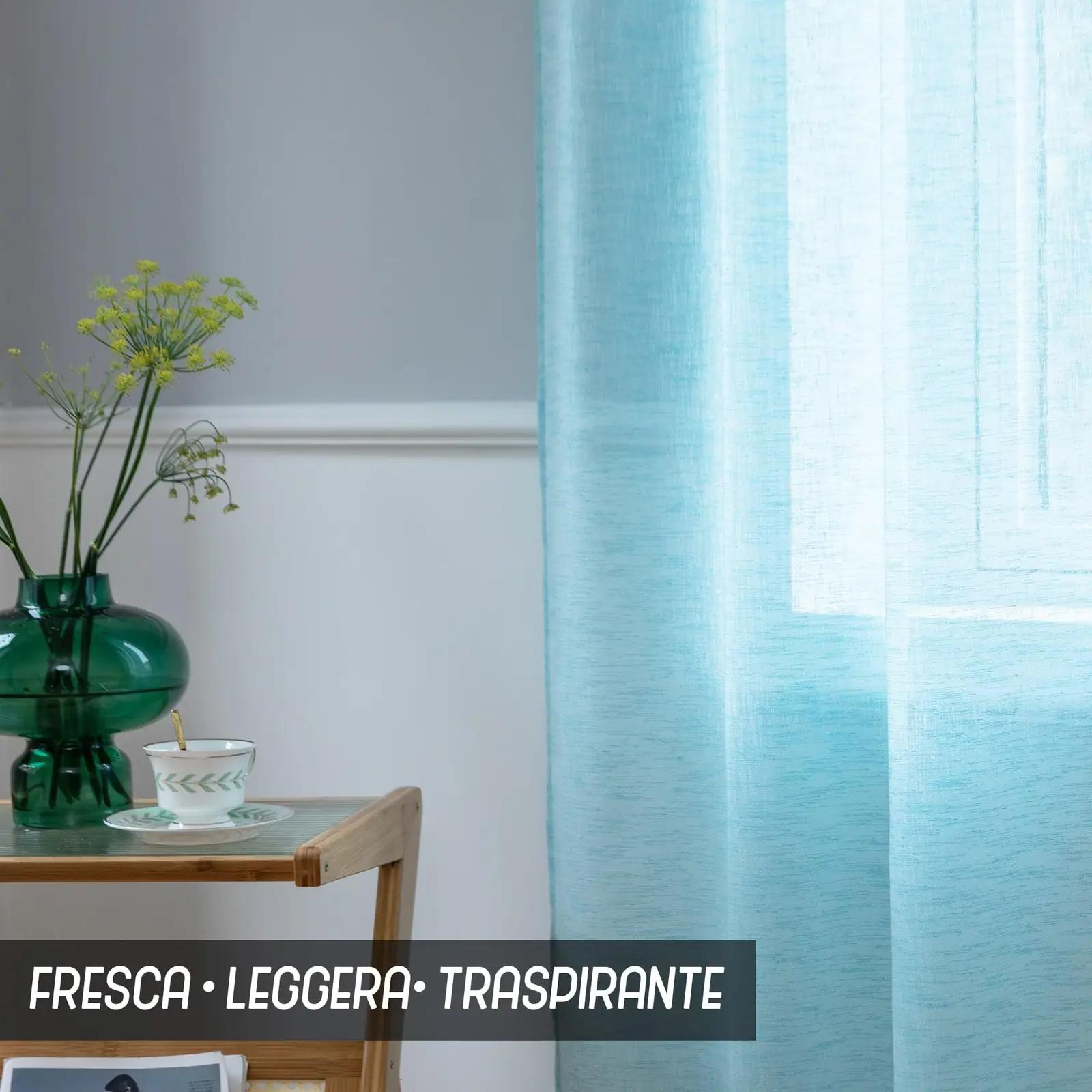 GIRASOLE HOME türkiissed poolläbipaistvad voodilinad (70×240) – lisavaade