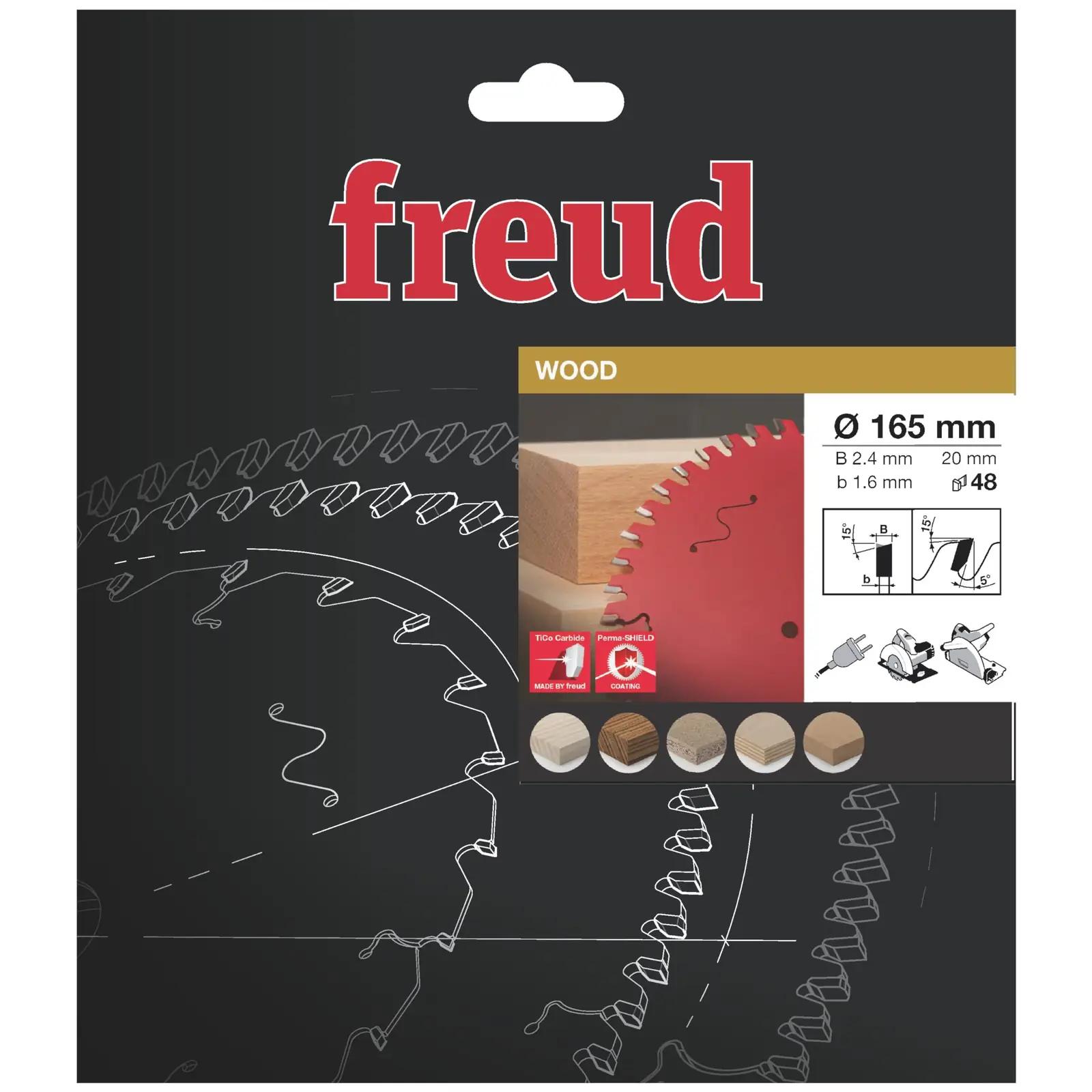 Freud täpne 165 mm ketassaagiteral puidule – vastupidav lõige – detailne vaade