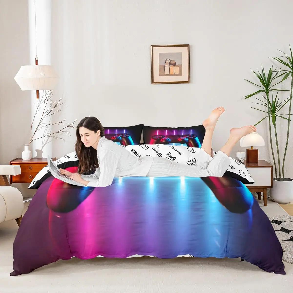 Homemissing pehme mikrofliis voodipesu 140×200 cm – mänguristiil – lisavaade