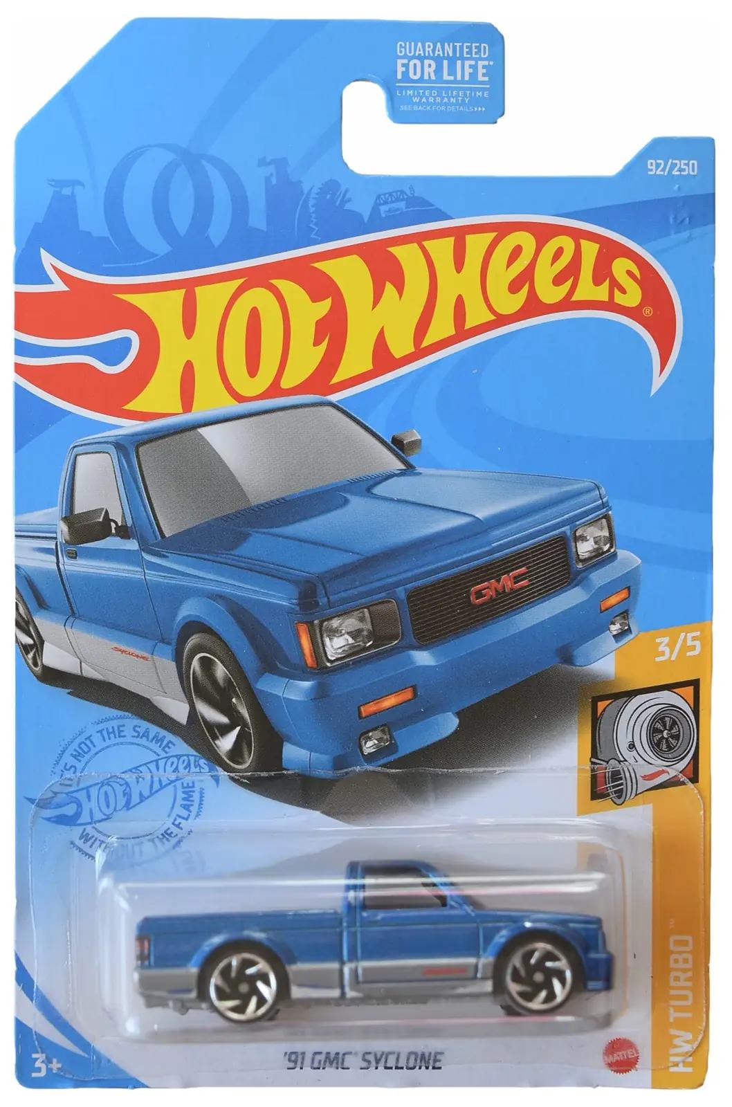 Hot Wheels metallist mudelauto — ’91 GMC Syclone sinine