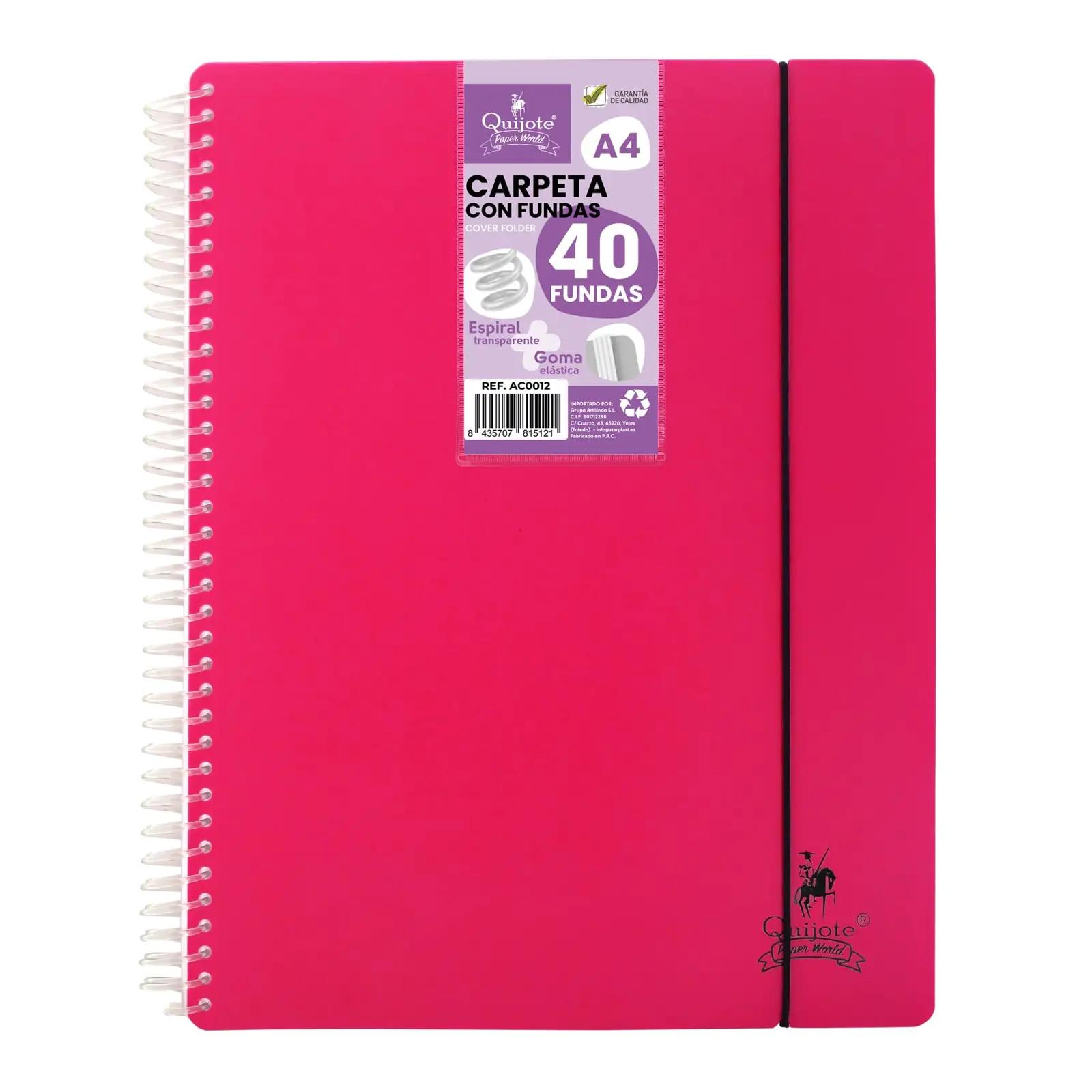 Starplast vastupidav A4 spiralmappe 40 taskuga – pink kingitus
