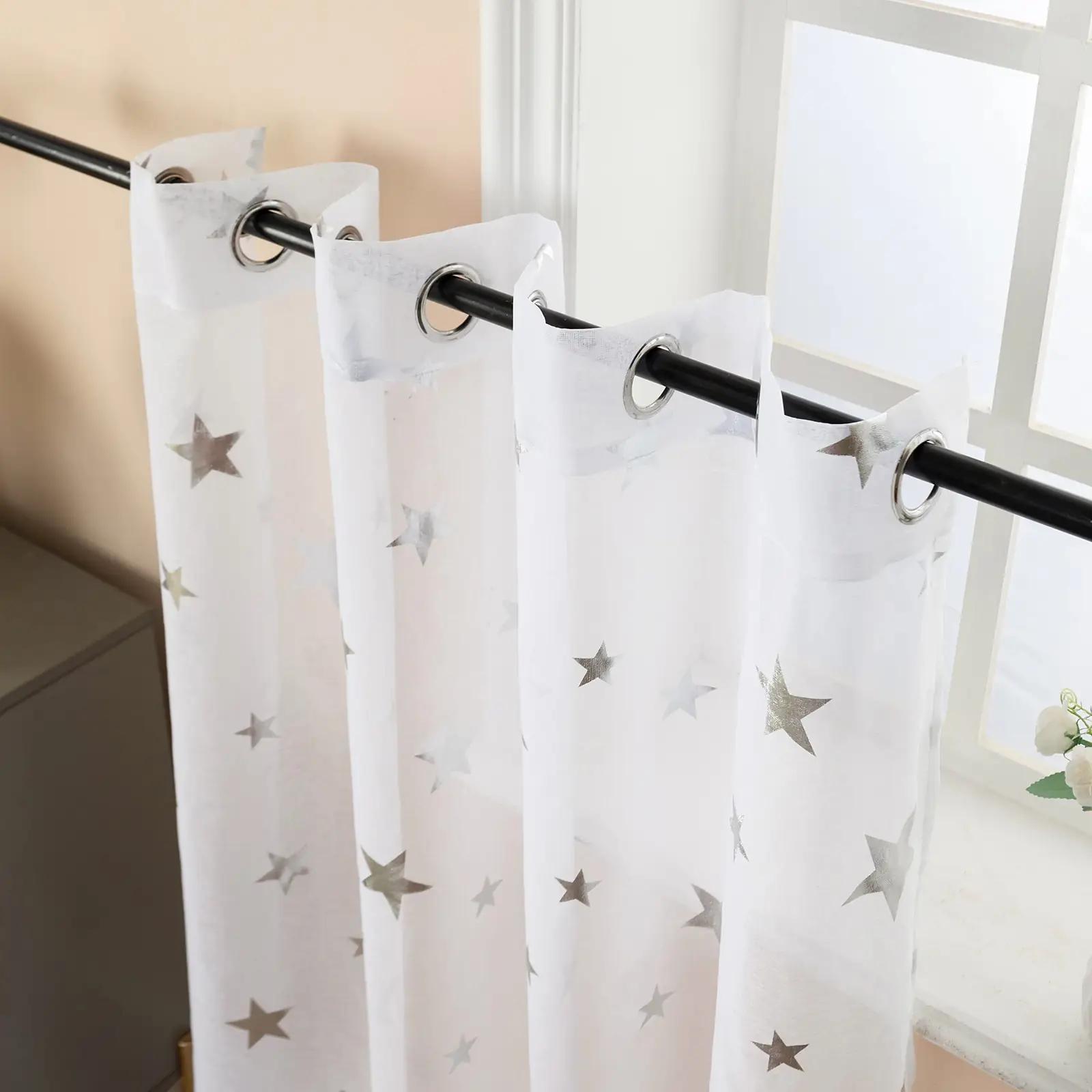 GIRASOLE HOME valged voile-kardinad tähtmustriga – pakend ja tarvikud