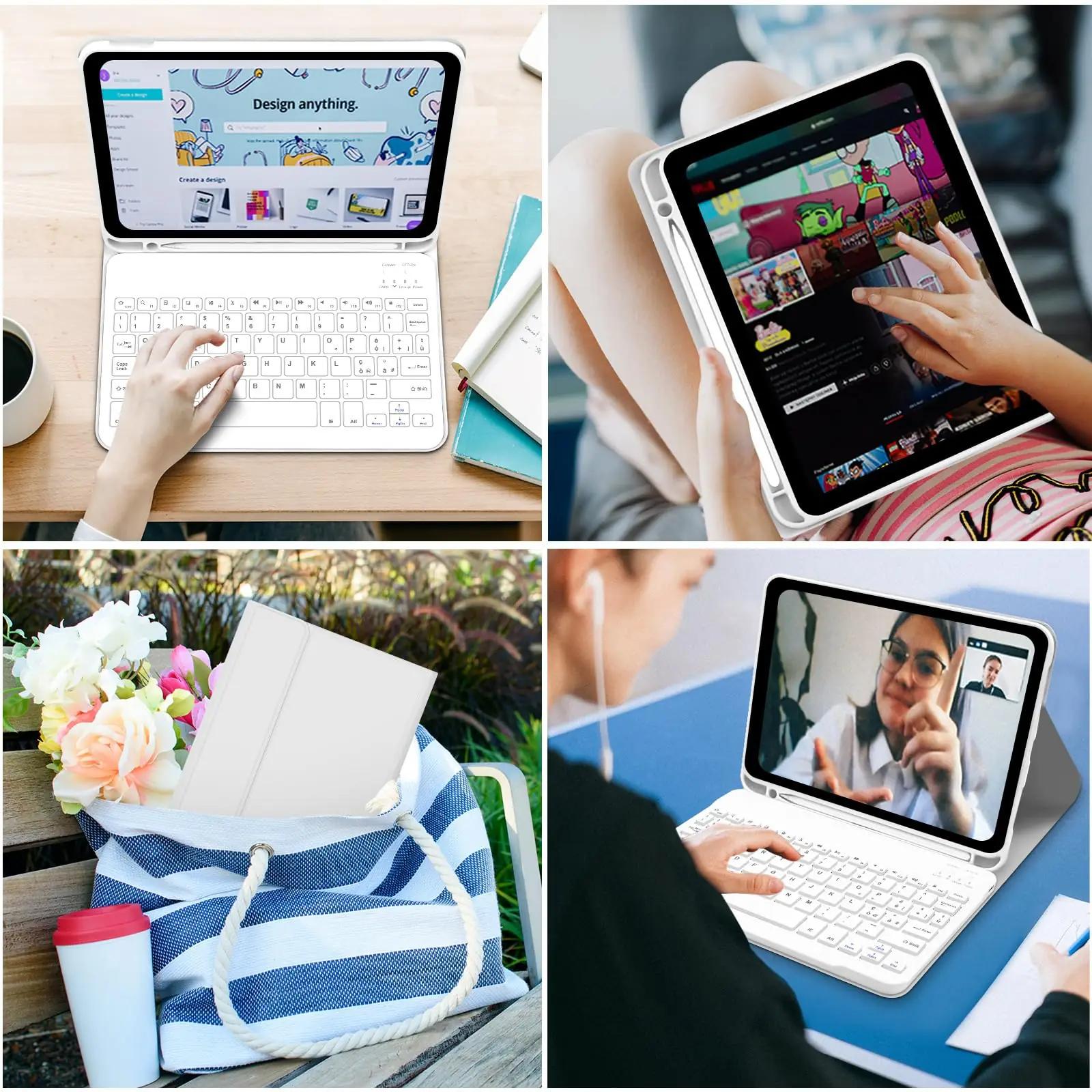 Lielax elegantne iPad-klaviatuur ja kaitseümbris — pehme silikoon – pilt 7