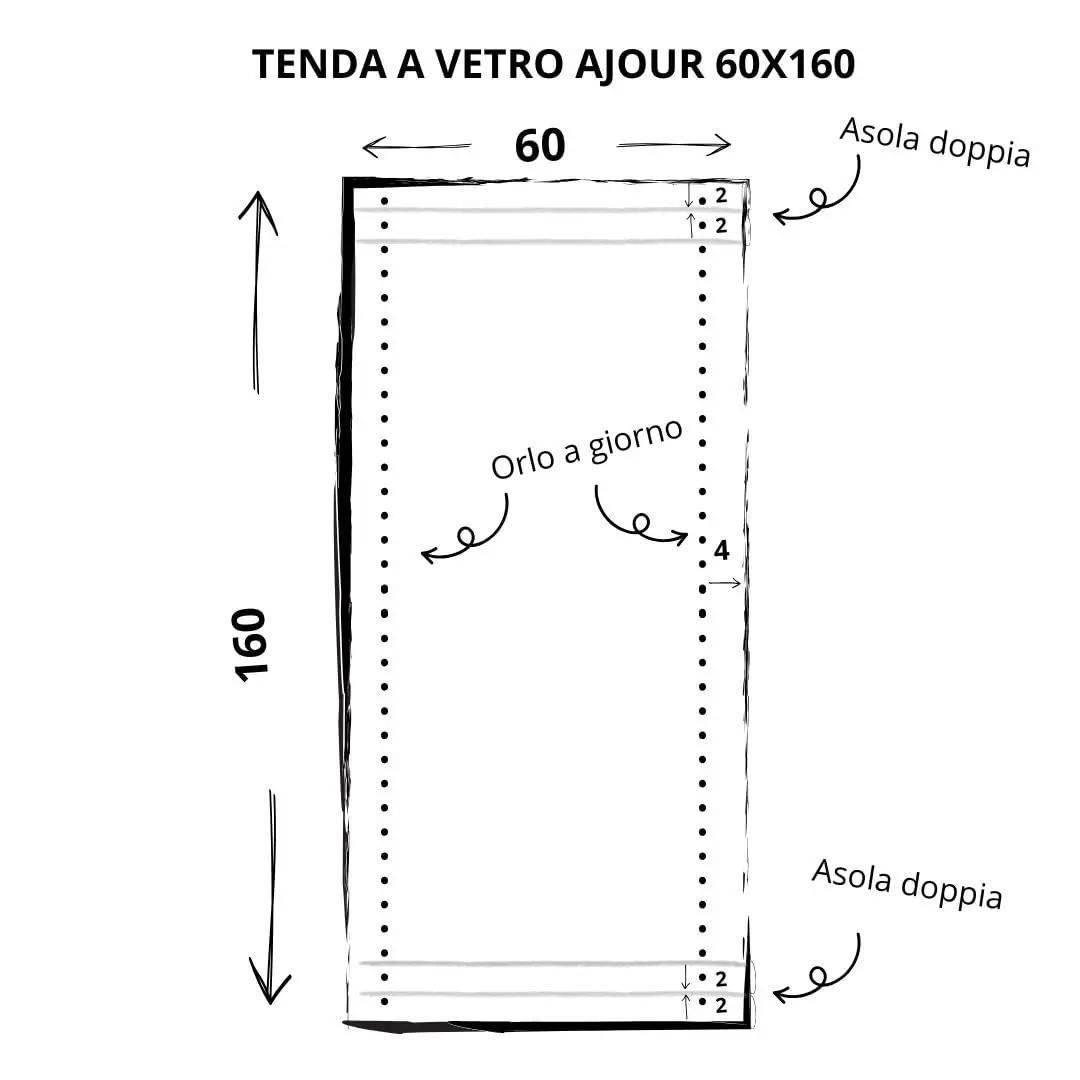 Cuore di lino linane aknakardin – kreemjas, elegantne 60×160 – pilt 7
