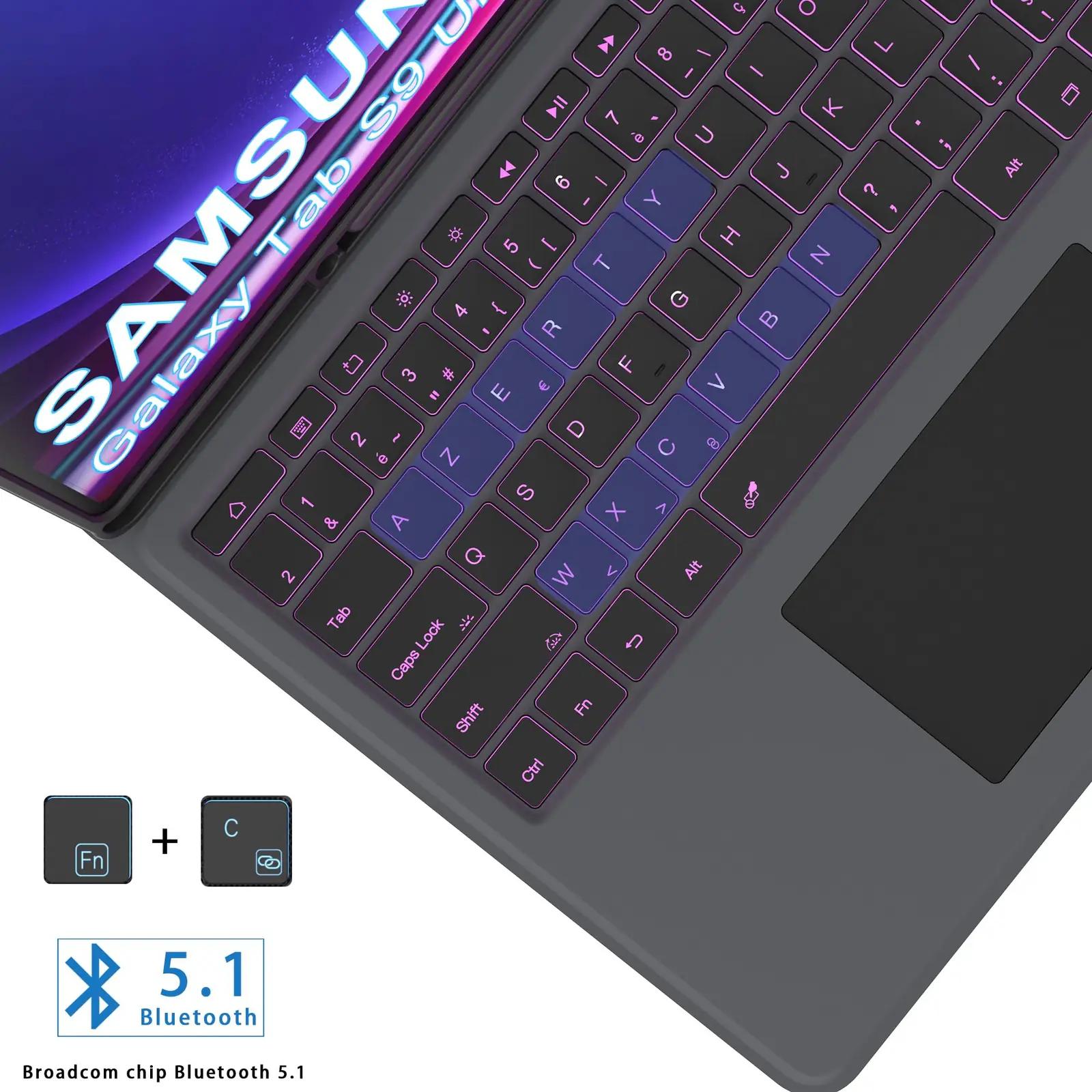 VANKEYPAD kaitsev klaviatuurikaan Samsung Tab Ultra – heletaust – lisavaade