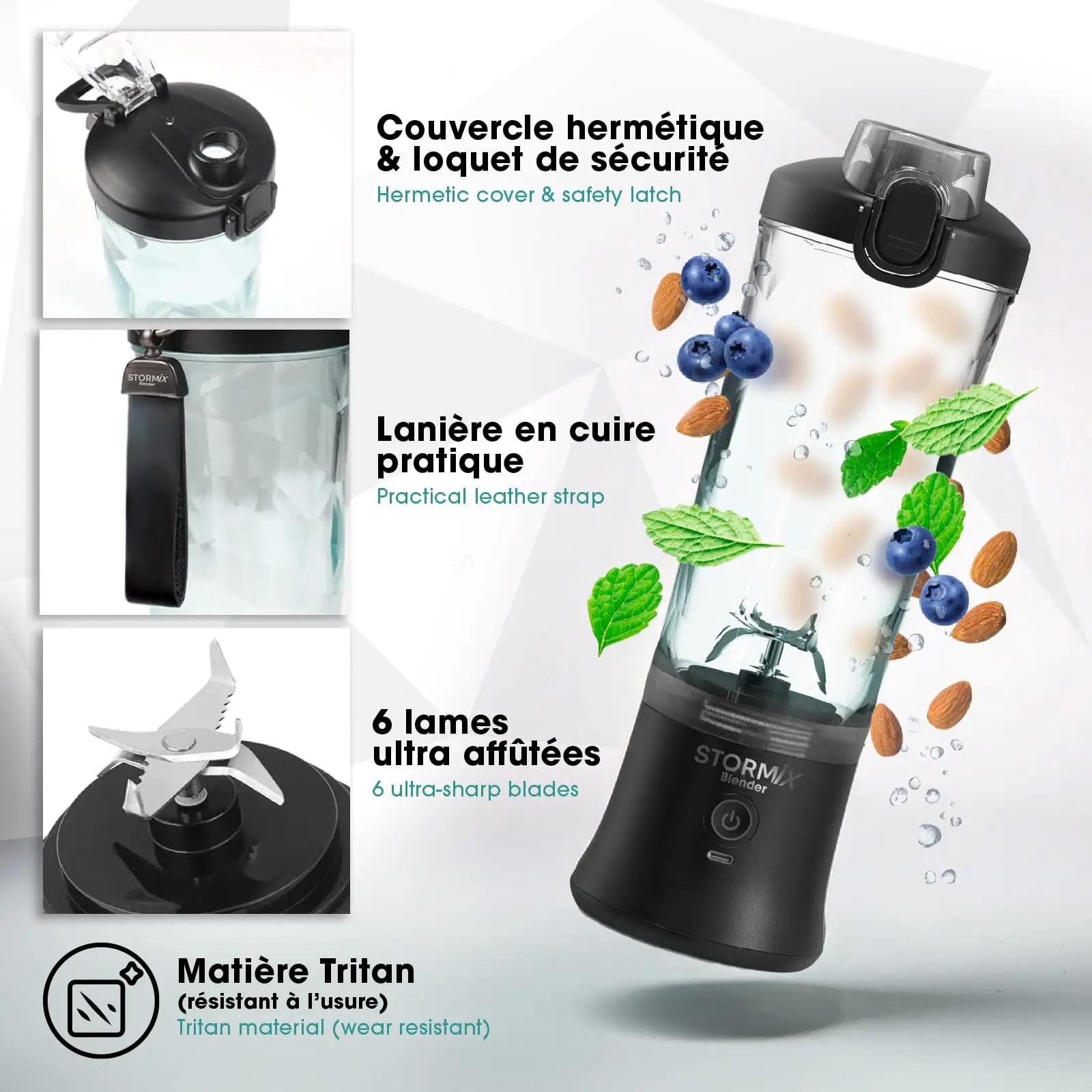 Stormix kaasaskantav Tritan-blender ja isoleeritud kott – detailne vaade