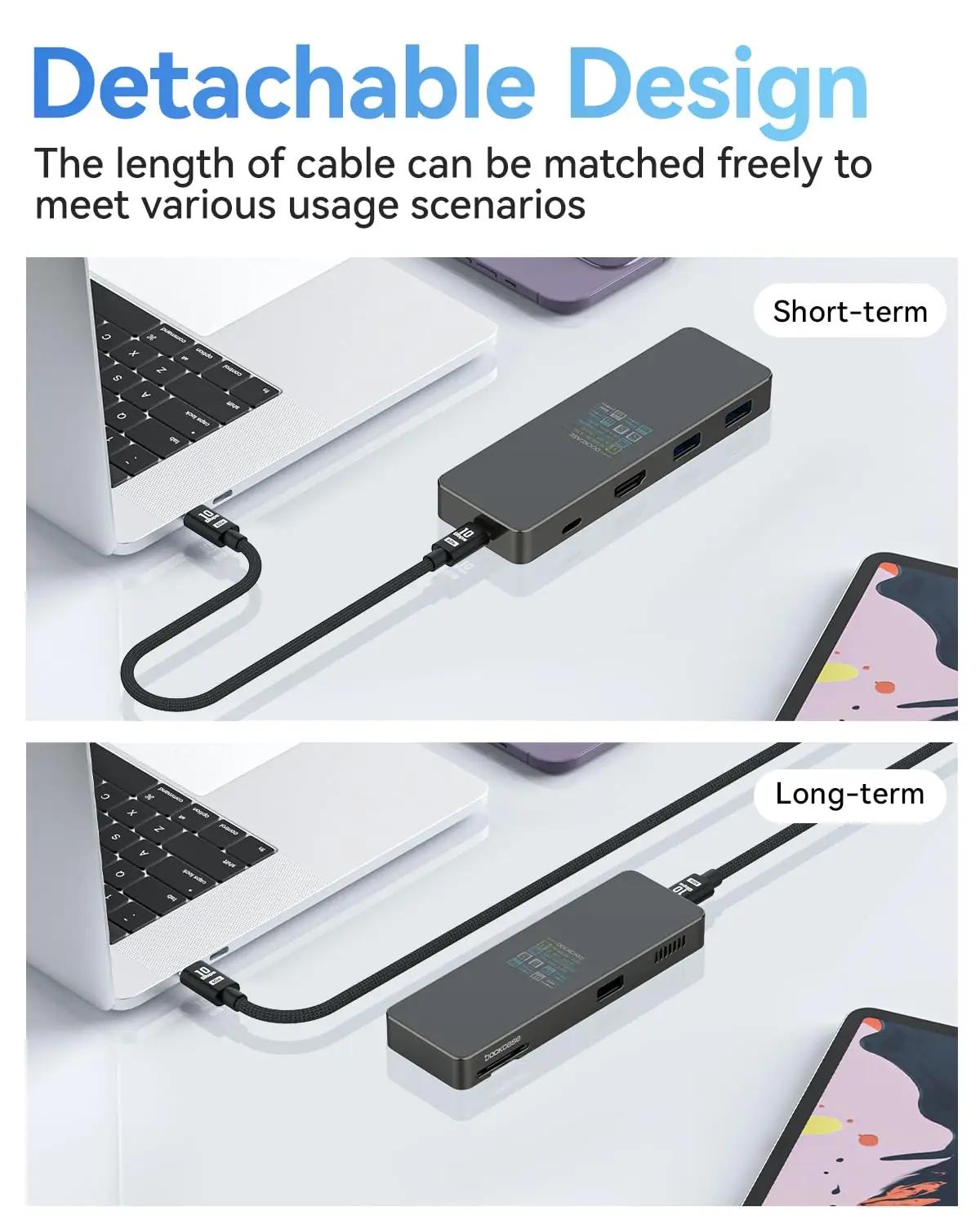 DockCase USB-C Smart Hub — 7-in-1 metallvaba laiendus Macile – pilt 8
