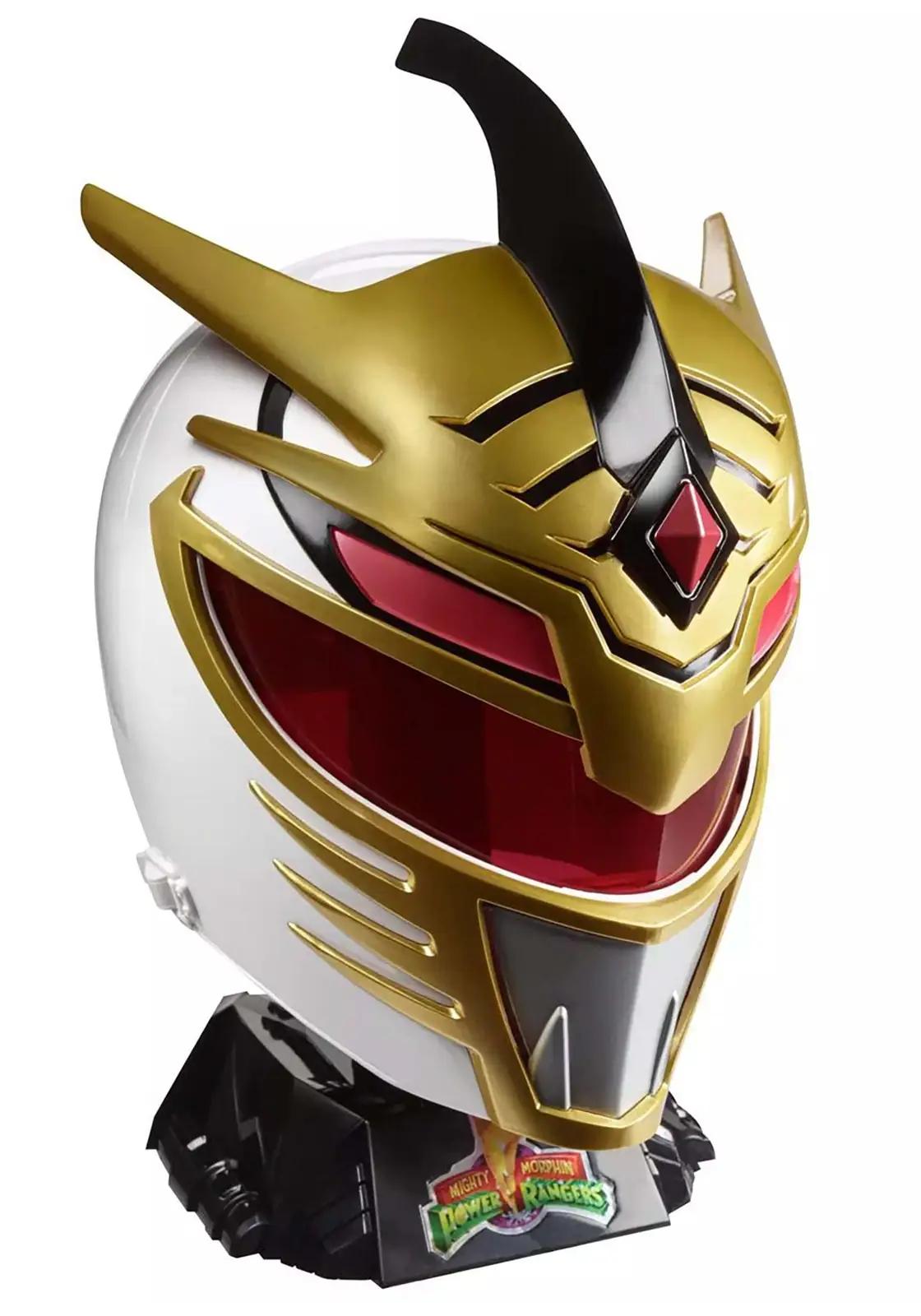 Power Rangers kuldne PVC elektriline Lord Drakkon helm – detailne vaade