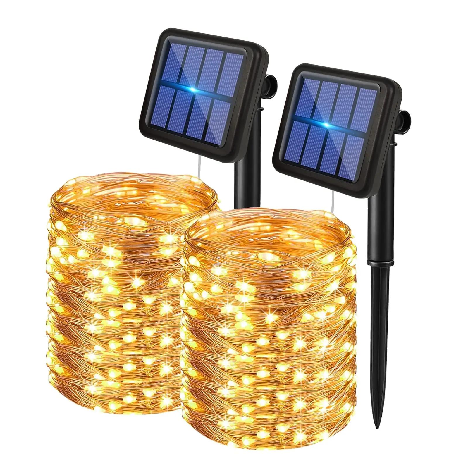 EXTRASTAR päikesevalgustusega LED-valgusketi 20 m – soe 3000 K