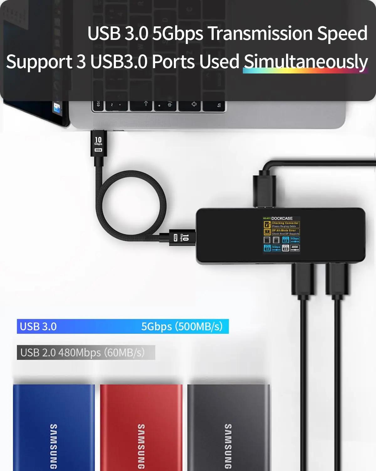 DockCase USB-C Smart Hub — 7-in-1 metallvaba laiendus Macile – pilt 7